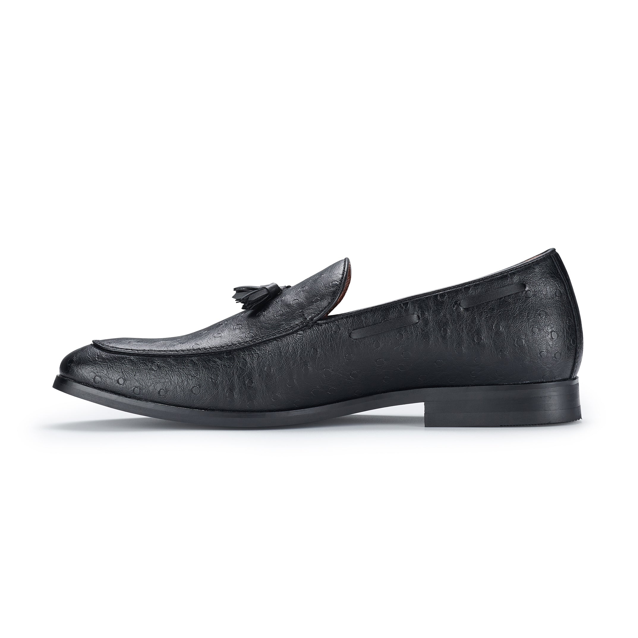 Men's Faux Ostrich Leather Loafers | Desian by Ferro Aldo | Conal Footwear | Inner Side Angle View