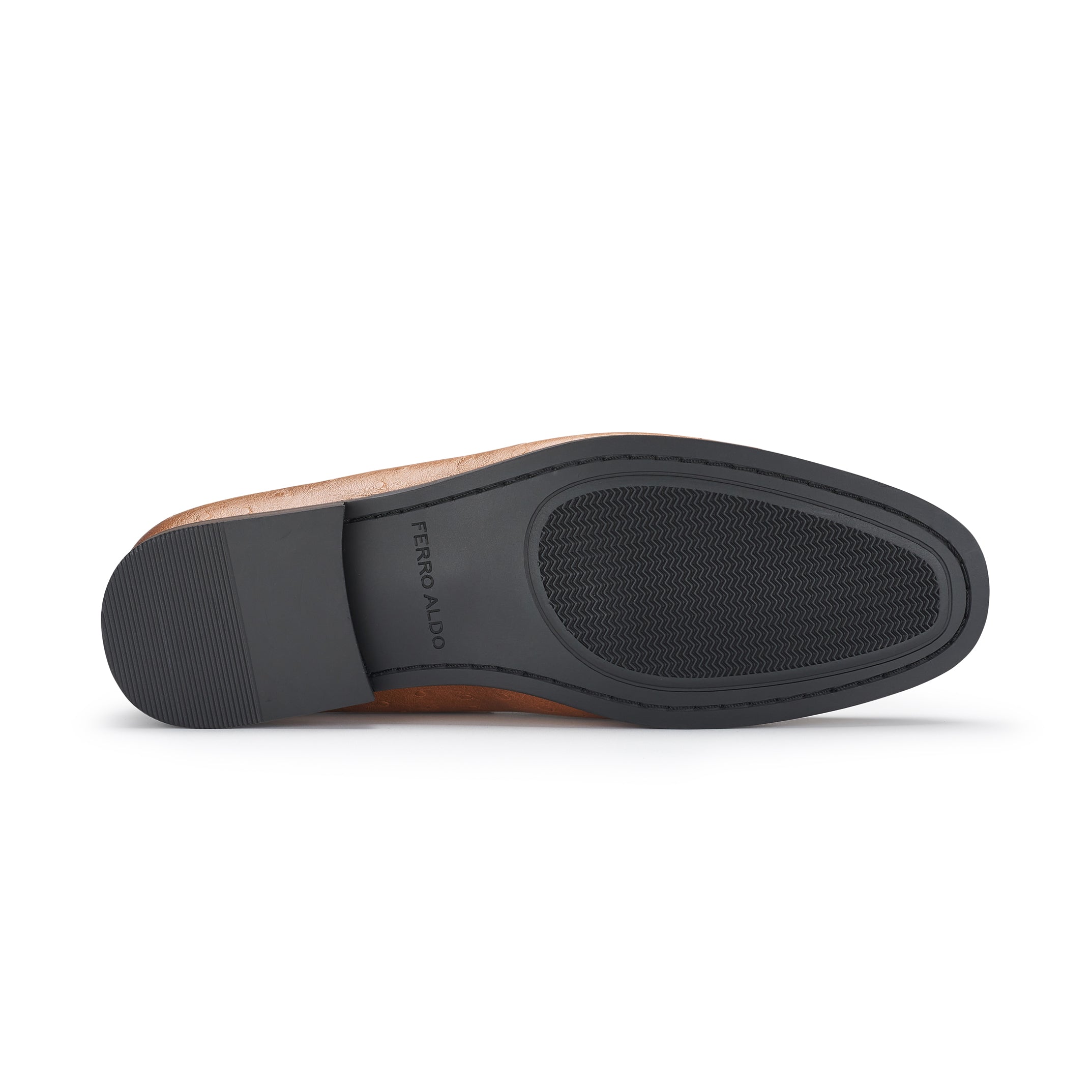 Men's Faux Ostrich Leather Loafers | Desian by Ferro Aldo | Conal Footwear | Bottom Sole Angle View