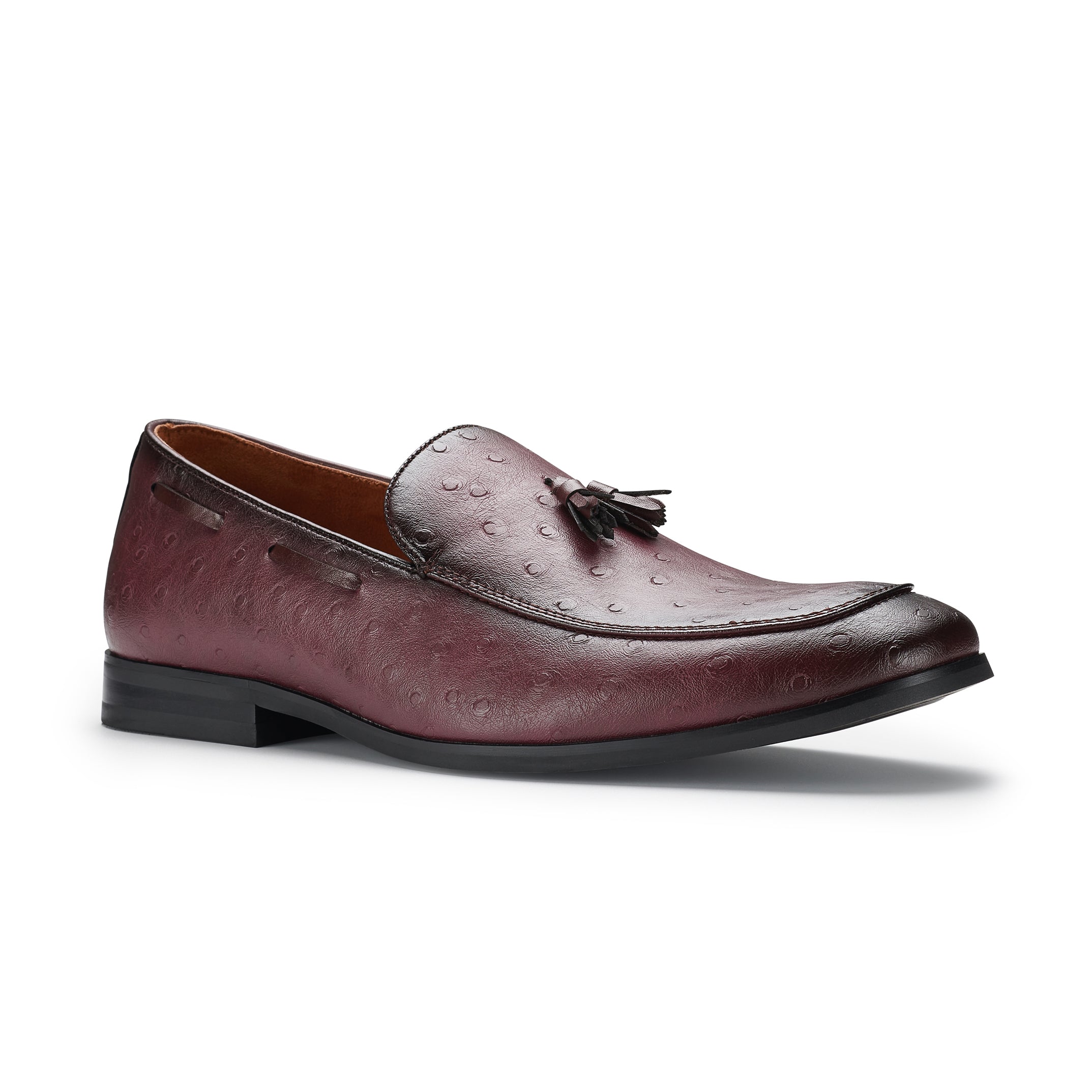 Men's Faux Ostrich Leather Loafers | Desian by Ferro Aldo | Conal Footwear | Main Angle View
