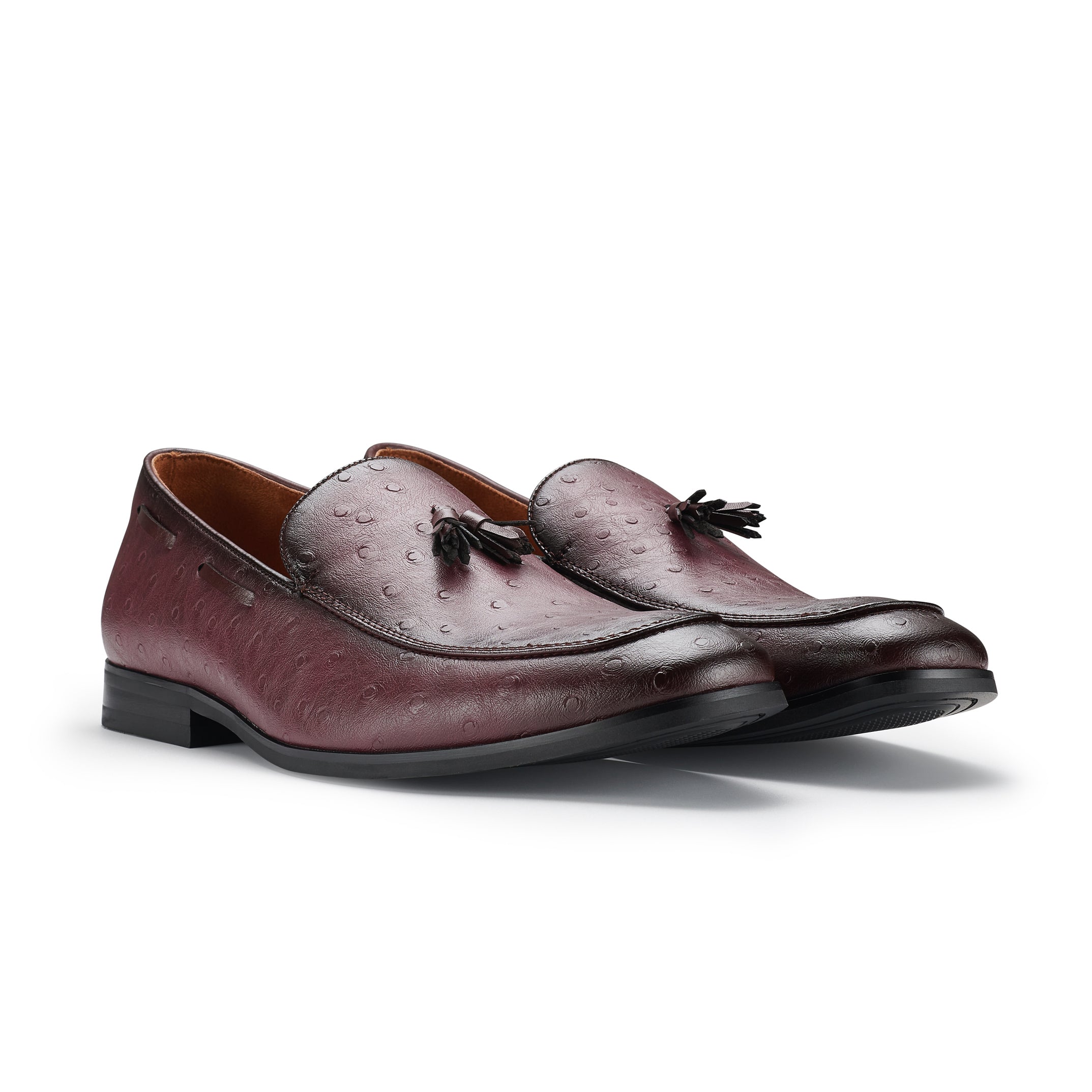 Men's Faux Ostrich Leather Loafers | Desian by Ferro Aldo | Conal Footwear | Paired Angle View