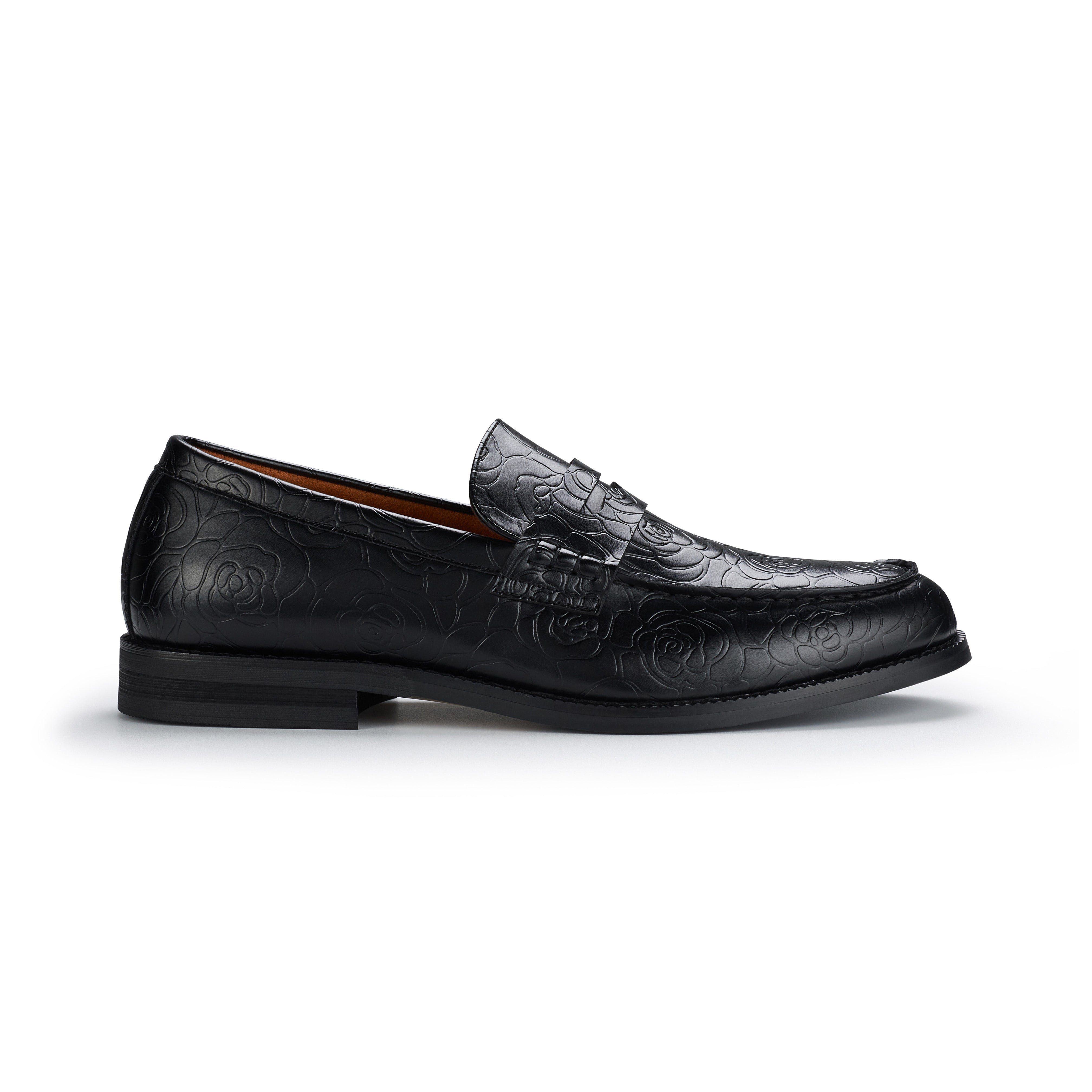 Synthetic Leather Floral Loafers | Douglas by Ferro Aldo | Conal Footwear | Outer Side Angle View