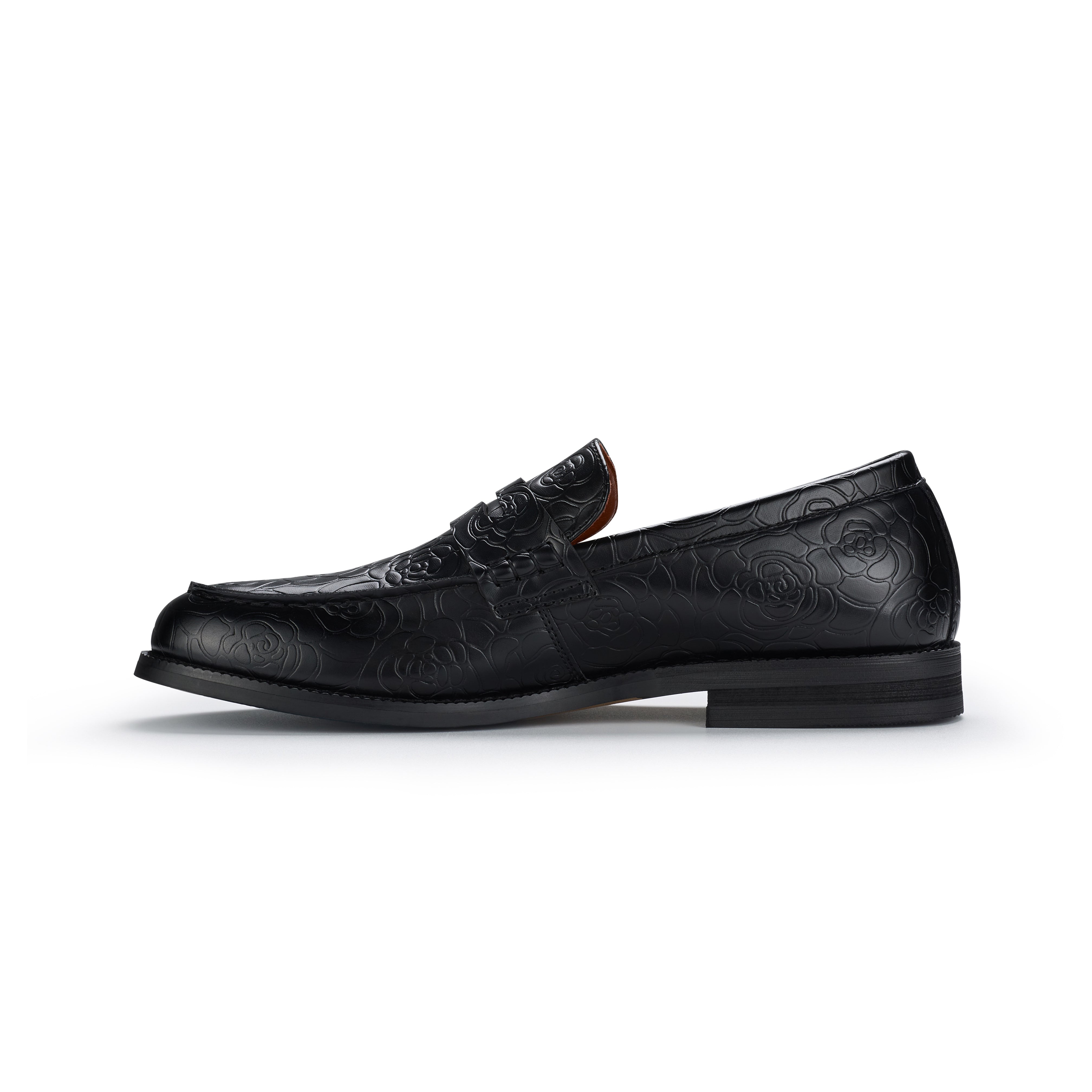 Synthetic Leather Floral Loafers | Douglas by Ferro Aldo | Conal Footwear | Inner Side Angle View