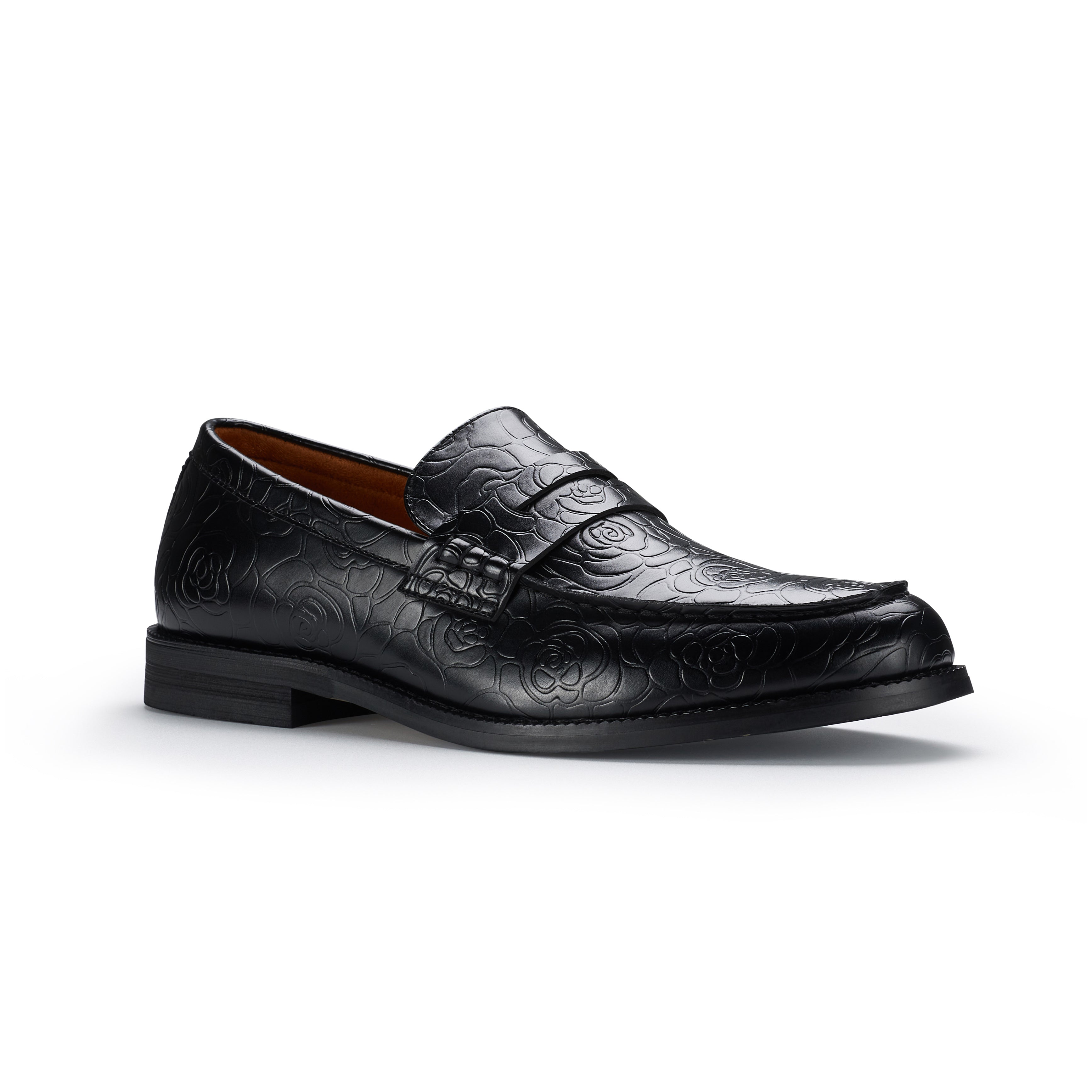 Synthetic Leather Floral Loafers | Douglas by Ferro Aldo | Conal Footwear | Main Angle View