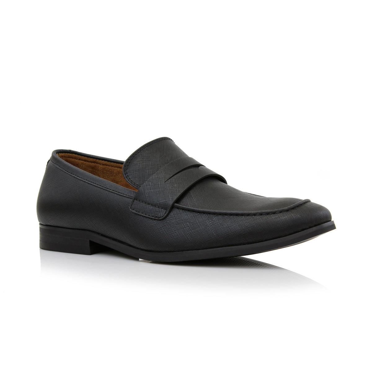 Adolfo Shoes Sz 10.5 M Black Penny Loafer‎ Leather Men 7150 blackbrush-1.jpg?v=1728603180&  main image 2