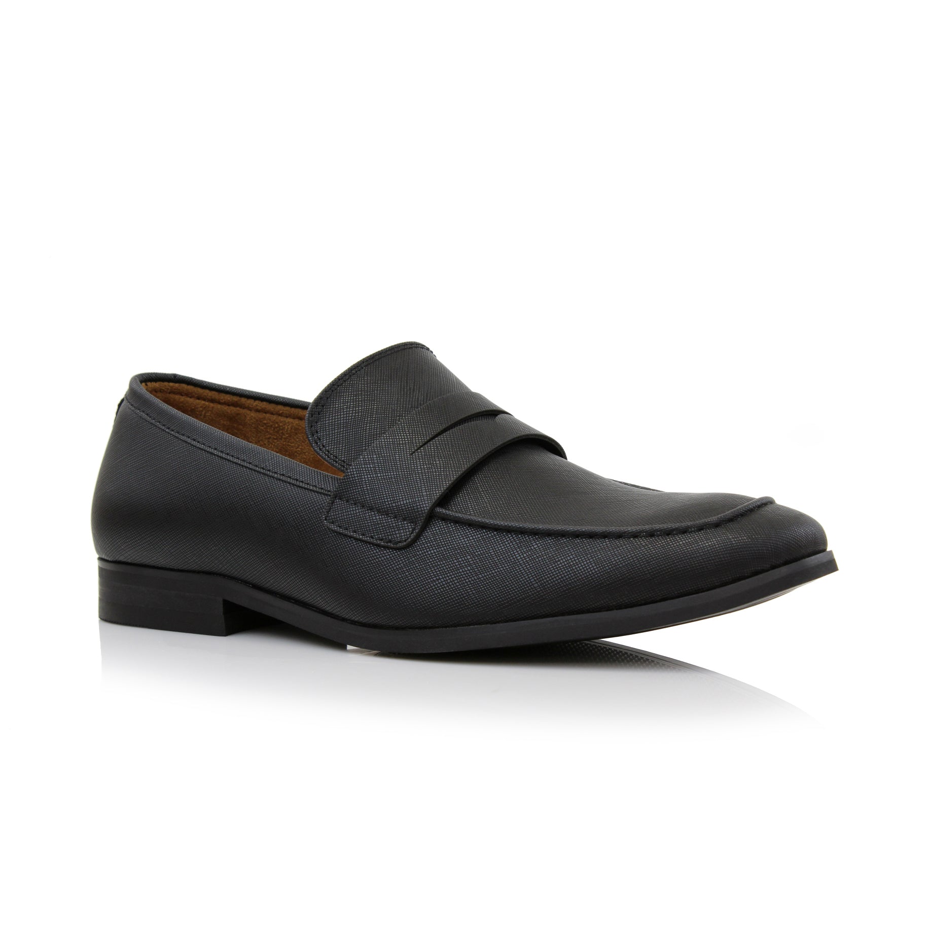 Embossed Leather Penny Loafers | Dylan by Ferro Aldo | Conal Footwear | Main Angle View