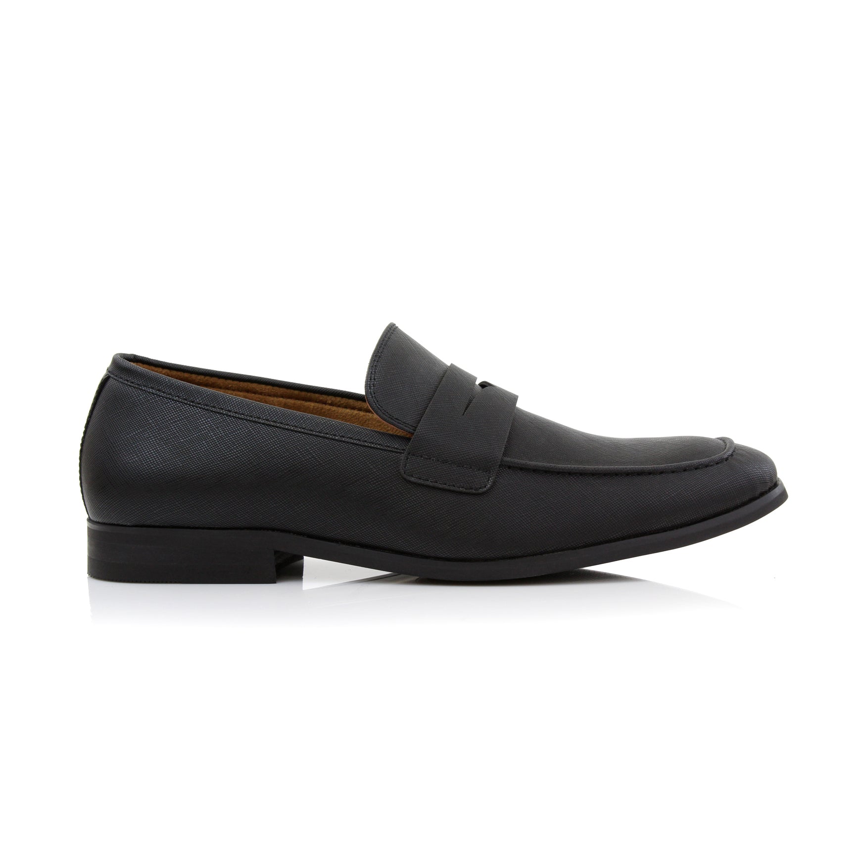 Embossed Leather Penny Loafers | Dylan by Ferro Aldo | Conal Footwear | Outer Side Angle View