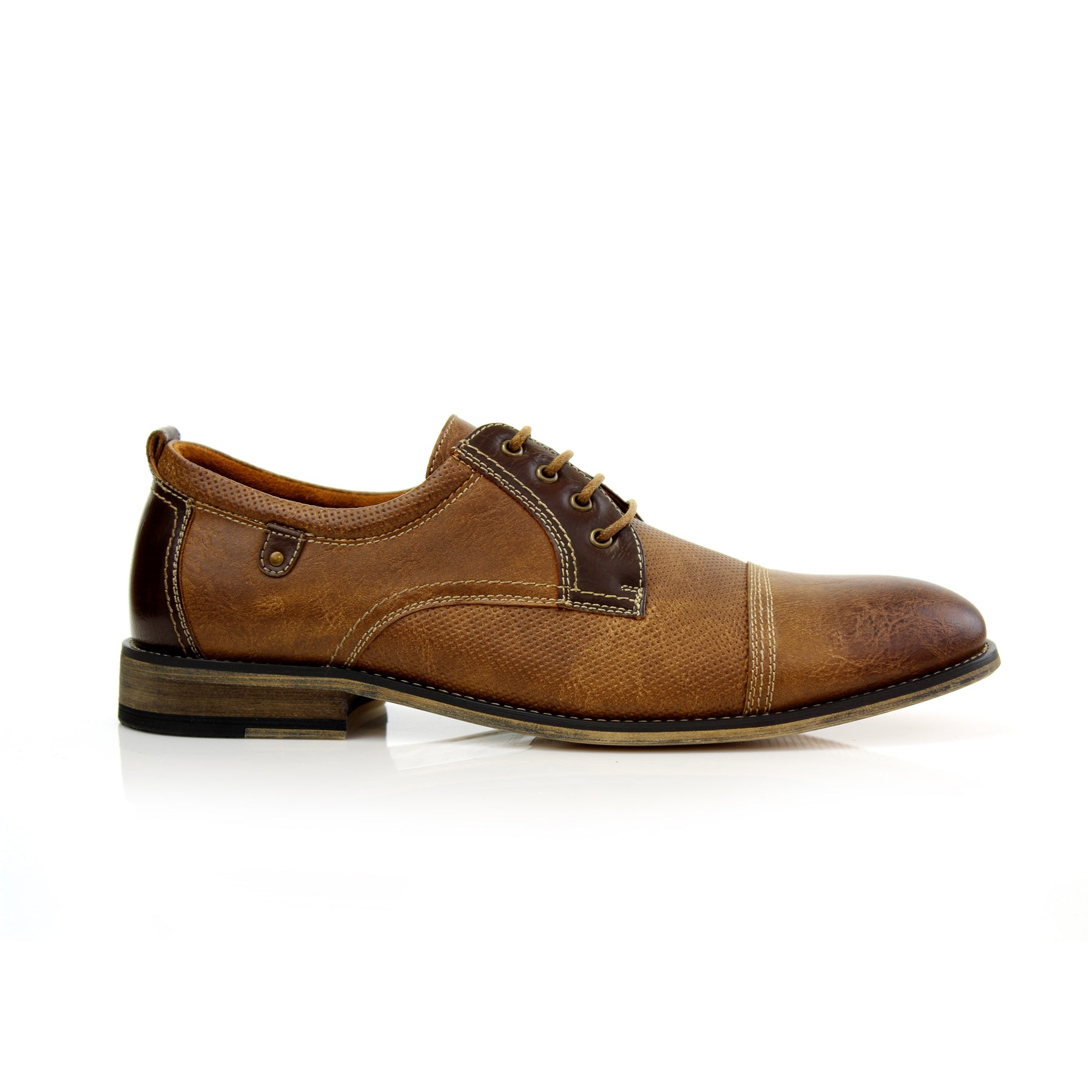 Embossed Burnished Derby Shoes | Felix by Ferro Aldo | Conal Footwear | Outer Side Angle View