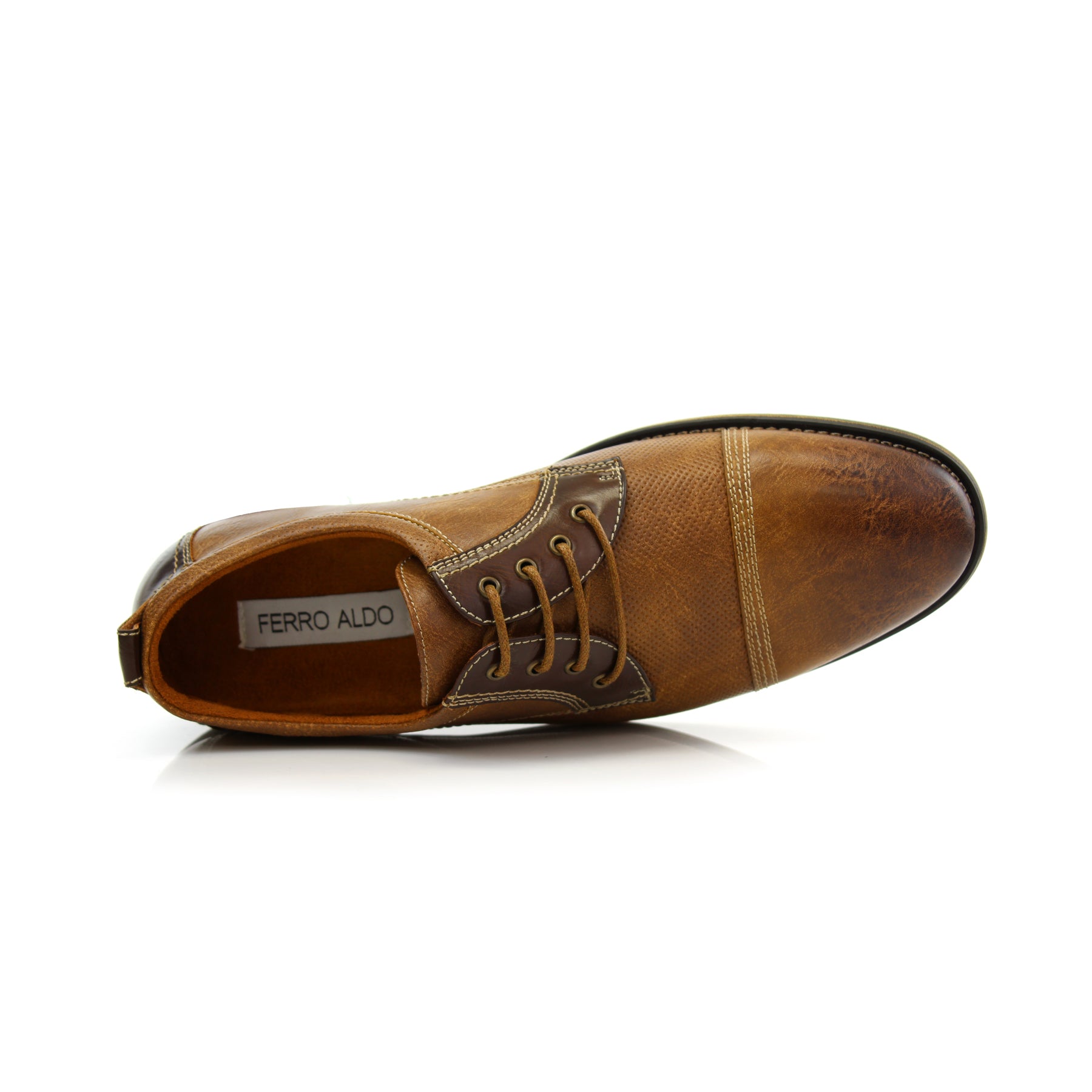 Embossed Burnished Derby Shoes | Felix by Ferro Aldo | Conal Footwear | Top-Down Angle View