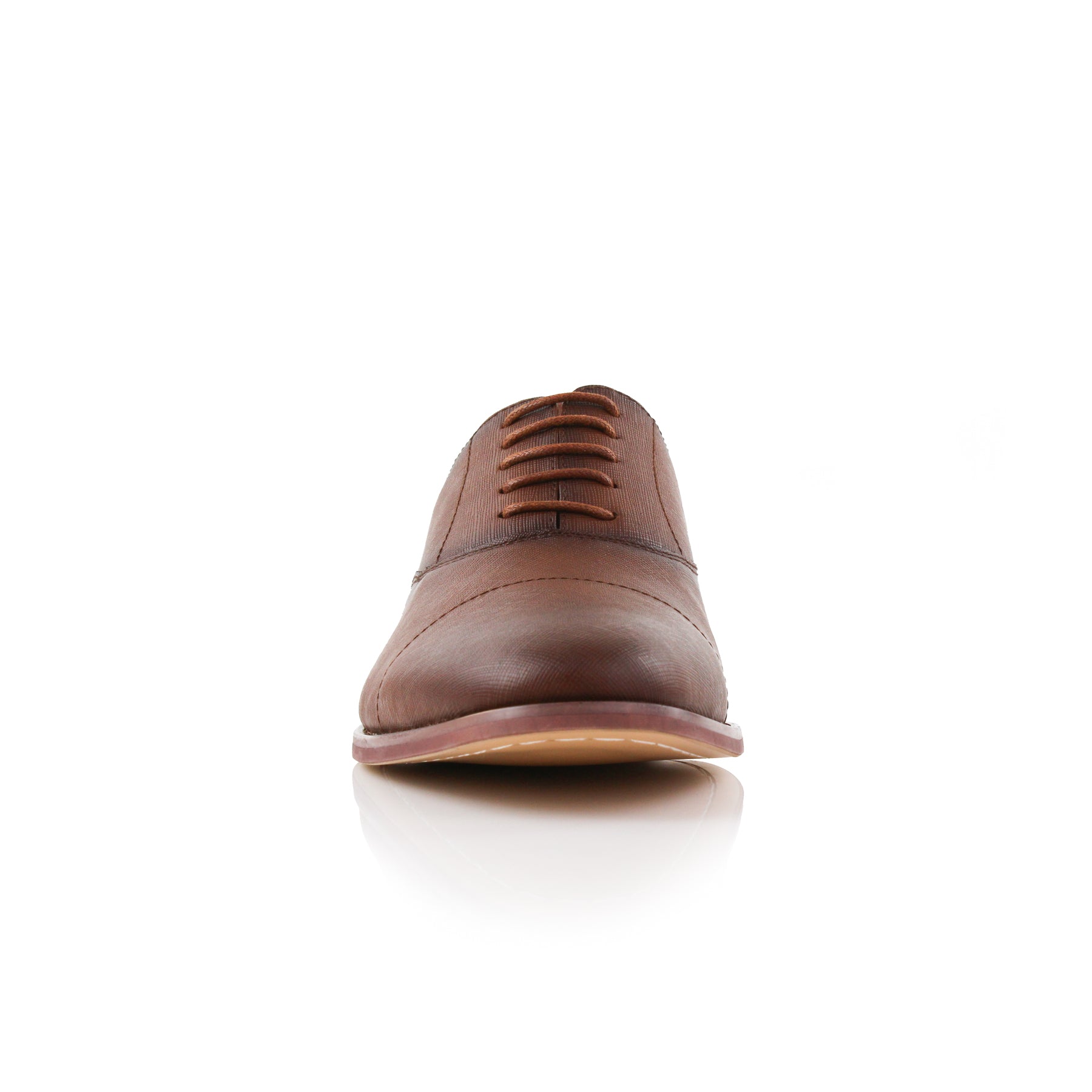 Embossed Burnished Oxfords | Garrett by Ferro Aldo | Conal Footwear | Front Angle View