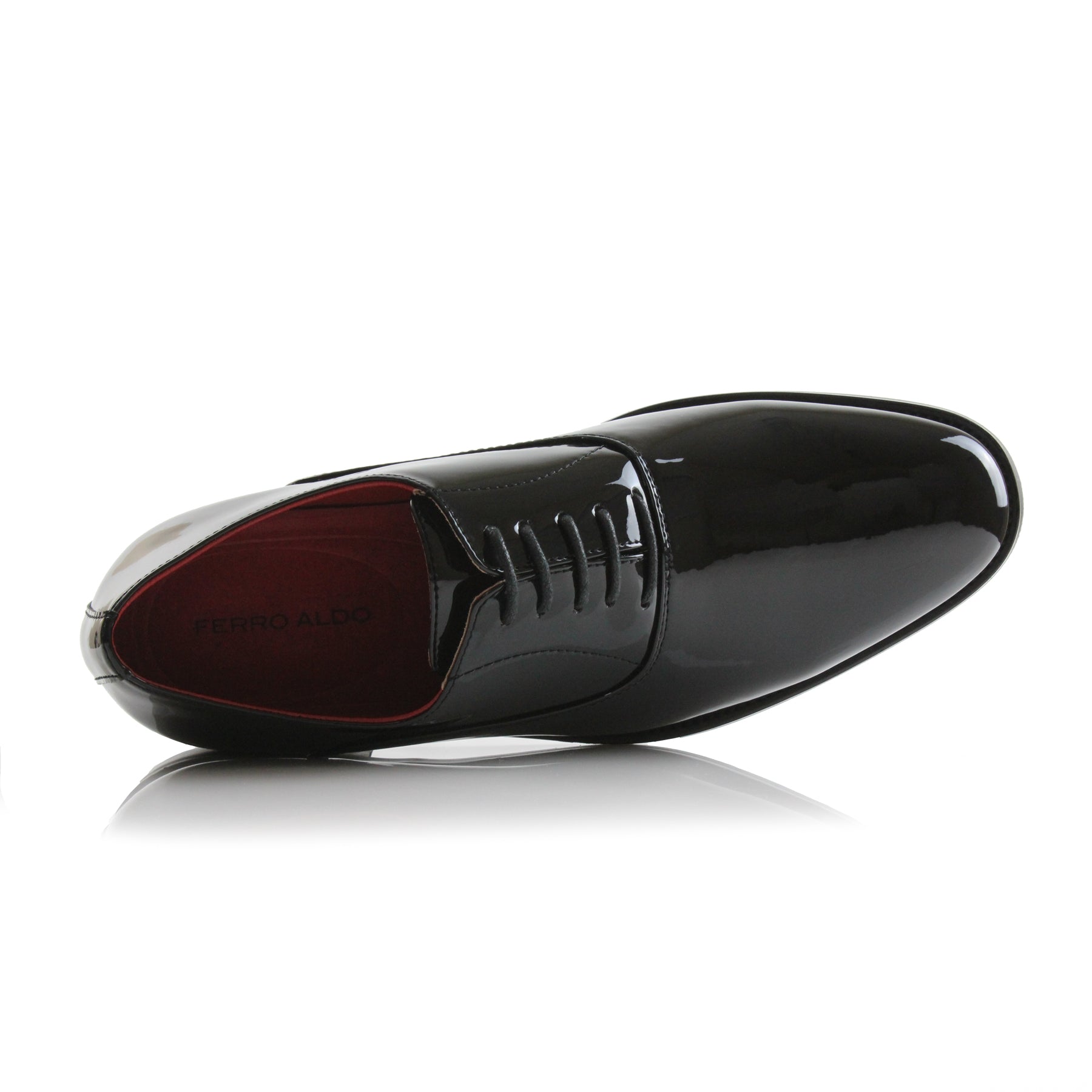 Faux Patent Leather Oxfords | George by Ferro Aldo | Conal Footwear | Top-Down Angle View
