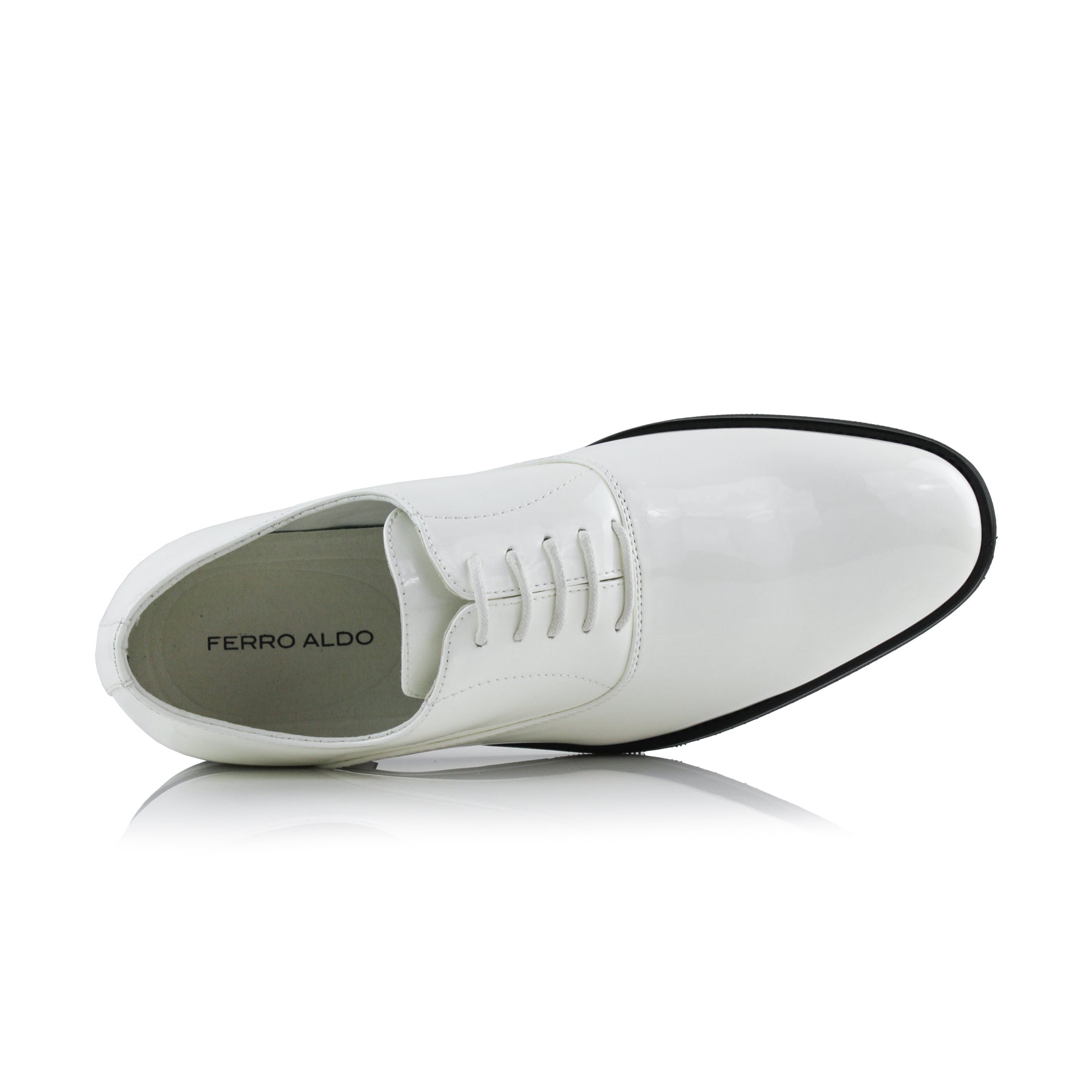 Faux Patent Leather Oxfords | George by Ferro Aldo | Conal Footwear | Top-Down Angle View