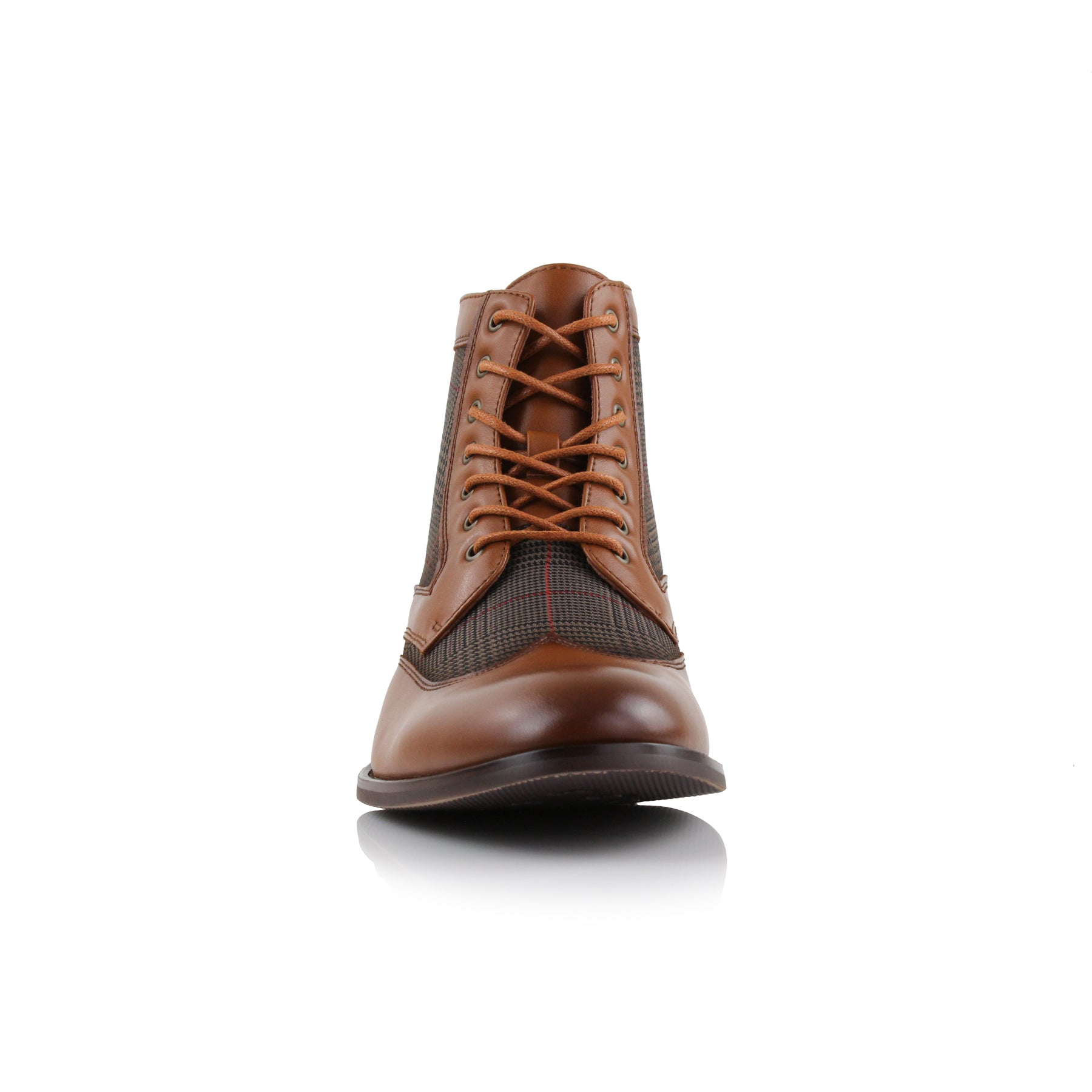 Plaid Wingtip Boots | Gideon by Ferro Aldo | Conal Footwear | Front Angle View