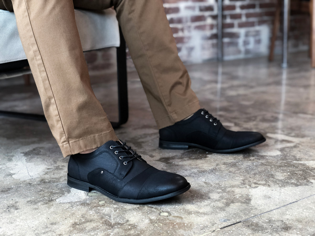black aldo dress shoes Ferro Mens Blake MFA19628 Classsic Burnished Cap-Toe Shoes, in Black, Size 7.5 Loafers Brushed antique bit Dress over jeans look wrap Size:54 Regular Jacket+48 Waist Adjust 44to50)Height: 5'7