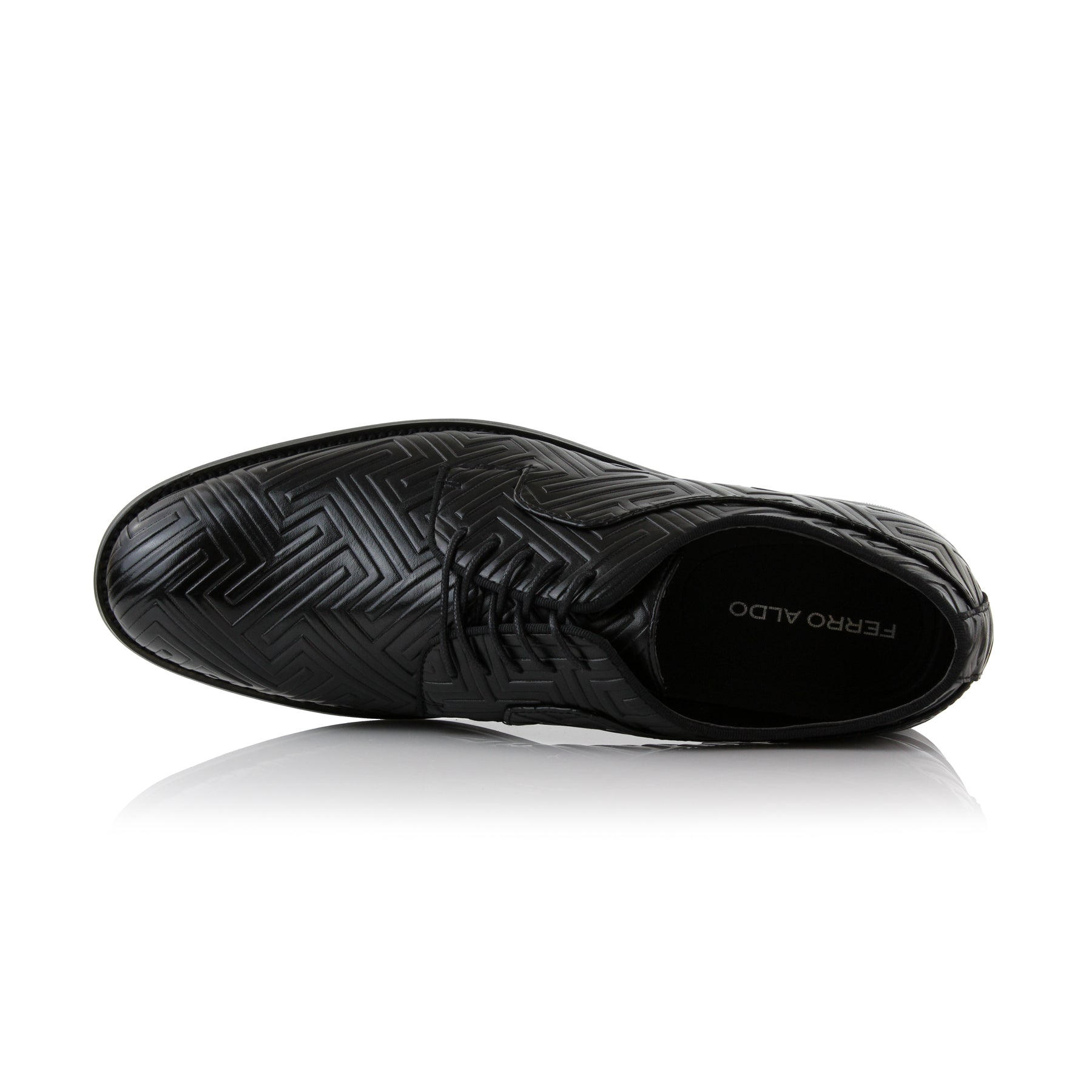 Embossed Pattern Derby Shoes | Jaxon by Ferro Aldo | Conal Footwear | Top-Down Angle View