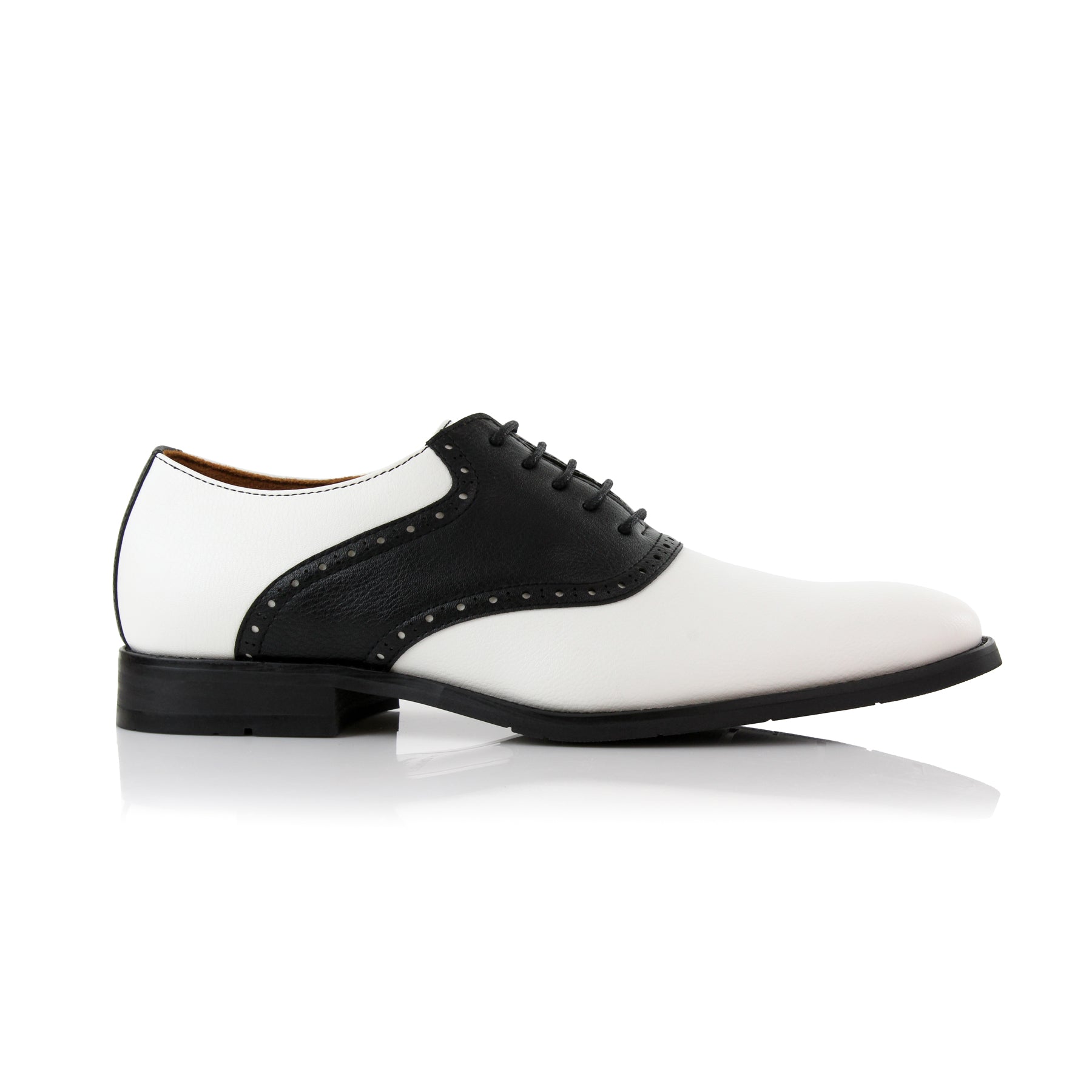 Two-Toned Perforated Oxfords | Jordan by Ferro Aldo | Conal Footwear | Outer Side Angle View