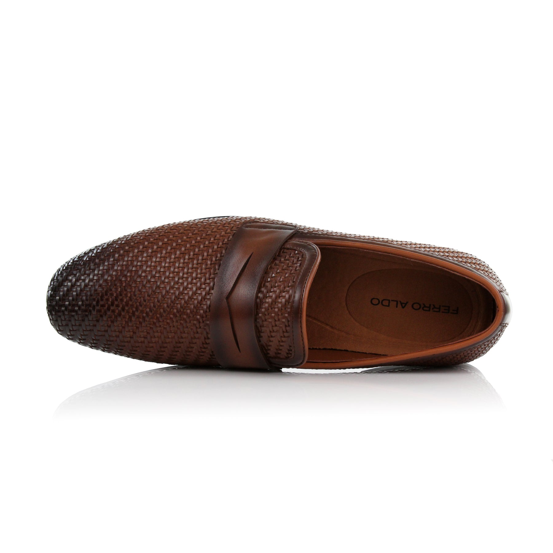 Burnished Woven Loafers | Louie by Ferro Aldo | Conal Footwear | Top-Down Angle View