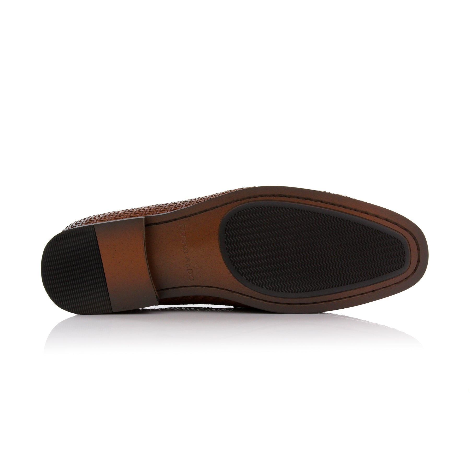 Burnished Woven Loafers | Louie by Ferro Aldo | Conal Footwear | Bottom Sole Angle View