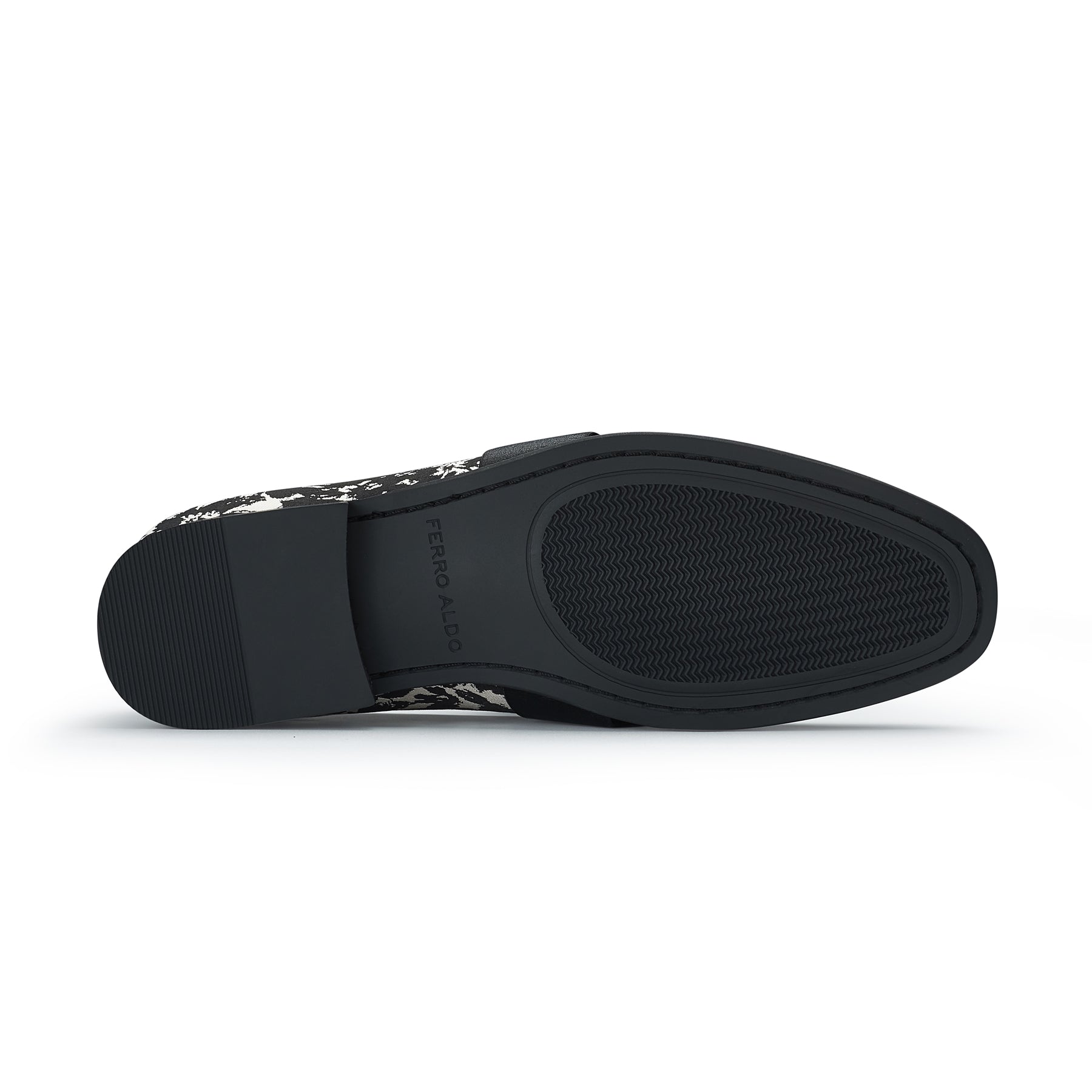 Men's Casual Fabric Penny Loafers | Lucio by Ferro Aldo | Conal Footwear | Bottom Soles Angle View