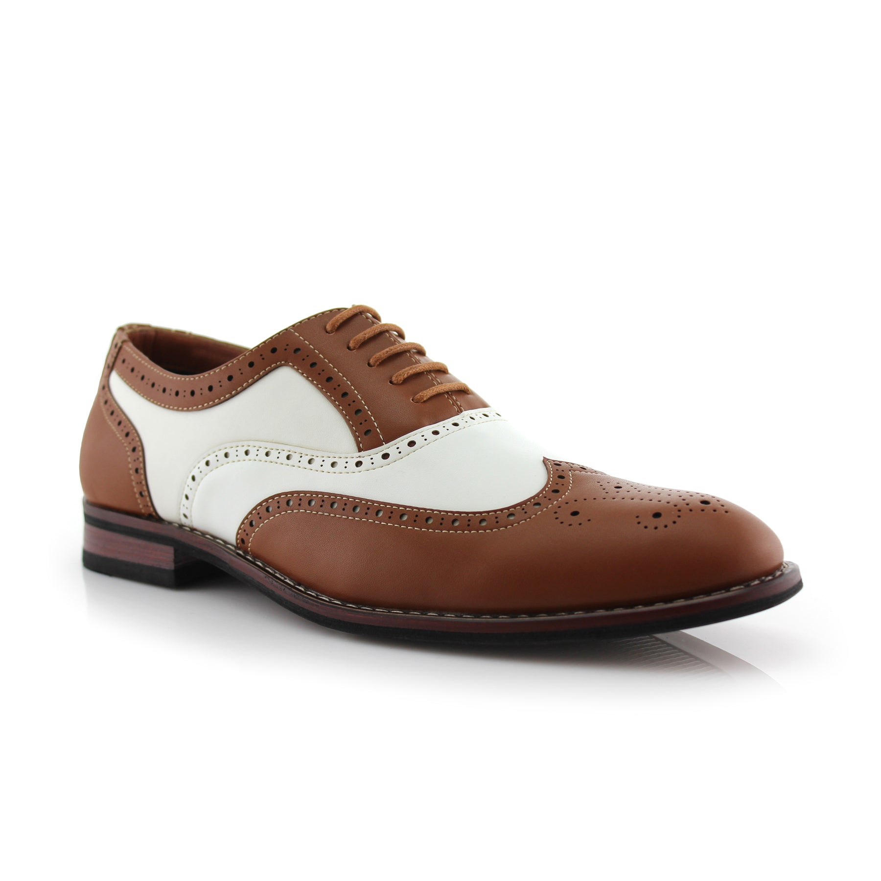 Two-Toned Brogue Wingtip Oxfords | Arthur by Ferro Aldo | Conal Footwear | Main Angle View