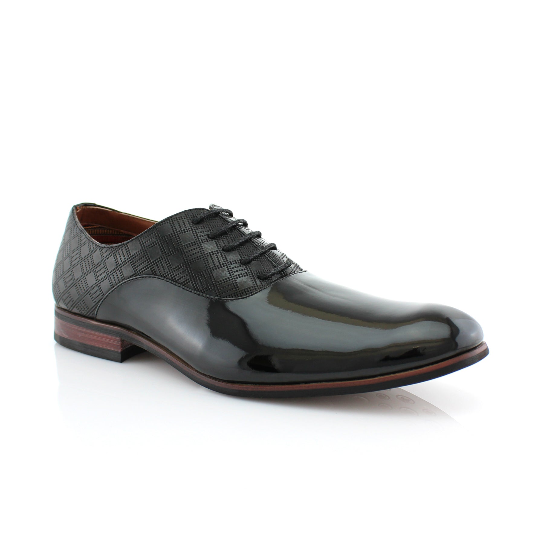 Embossed Patent Leather Oxfords | Joey by Ferro Aldo | Conal Footwear | Main Angle View