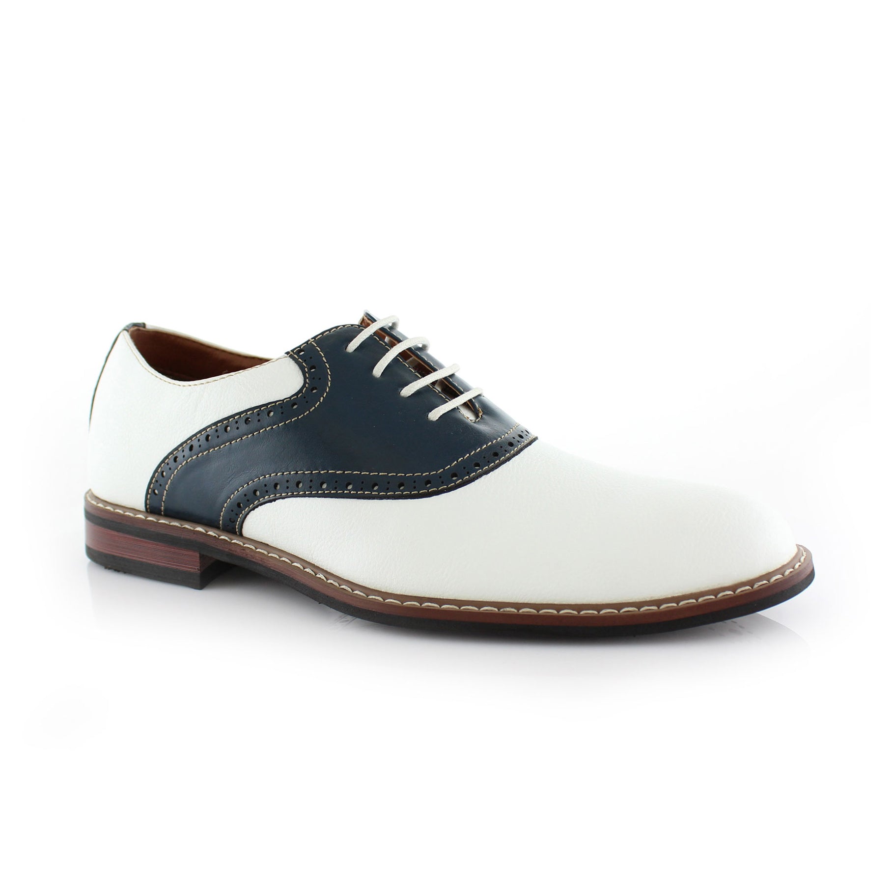 Two-Toned Perforated Oxfords | Jordan by Ferro Aldo | Conal Footwear | Main Angle View