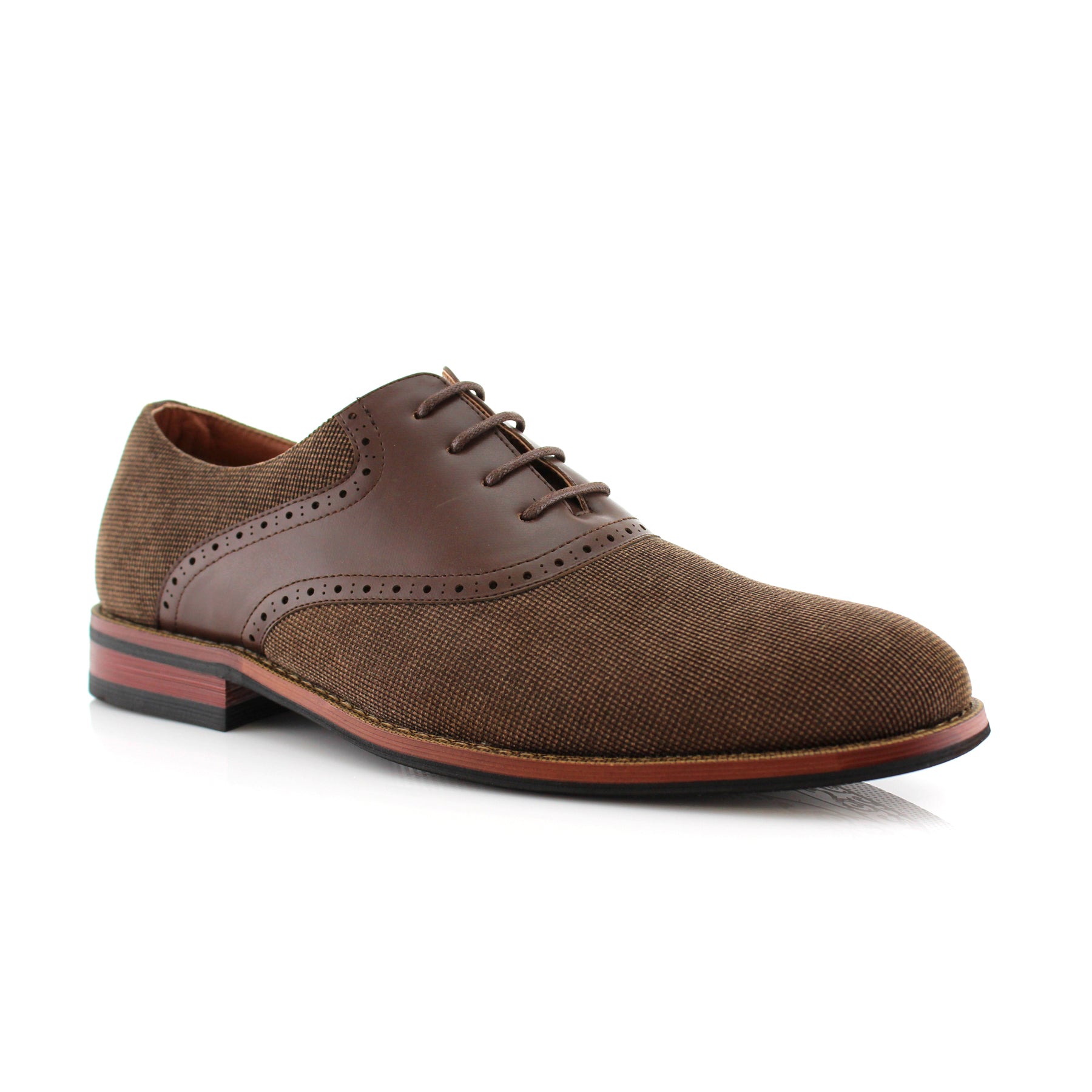 Duo-Textured Velvet Oxfords | Baxter by Ferro Aldo | Conal Footwear | Main Angle View