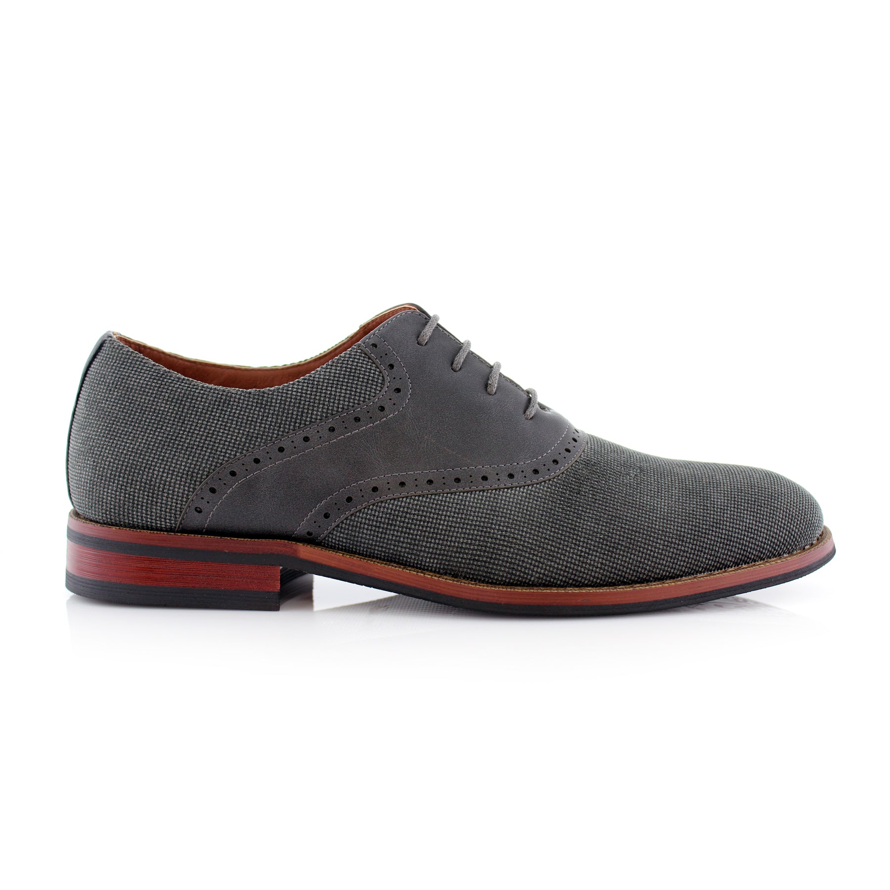 Duo-Textured Velvet Oxfords | Baxter by Ferro Aldo | Conal Footwear | Outer Side Angle View