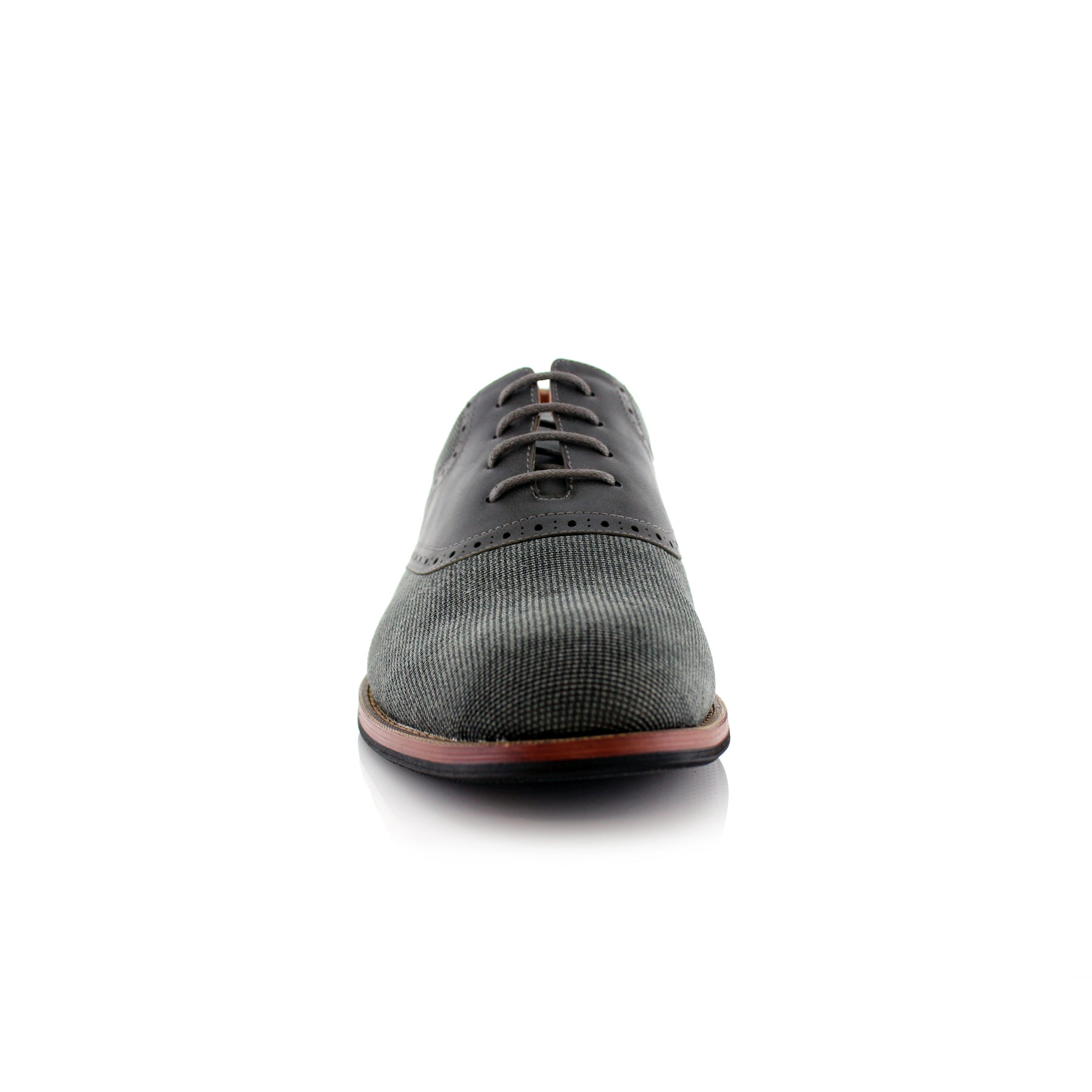 Duo-Textured Velvet Oxfords | Baxter by Ferro Aldo | Conal Footwear | Front Angle View