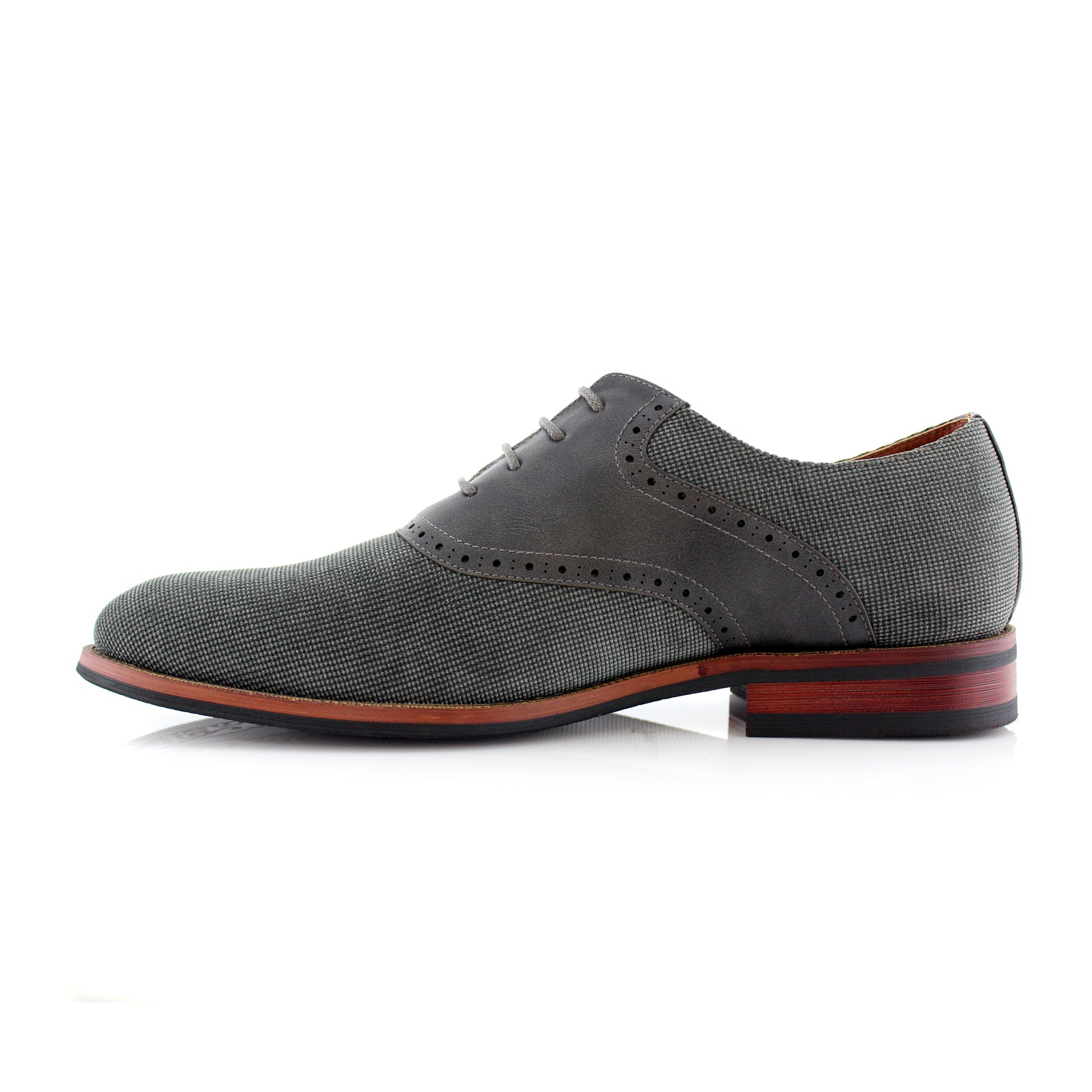 Duo-Textured Velvet Oxfords | Baxter by Ferro Aldo | Conal Footwear | Inner Side Angle View