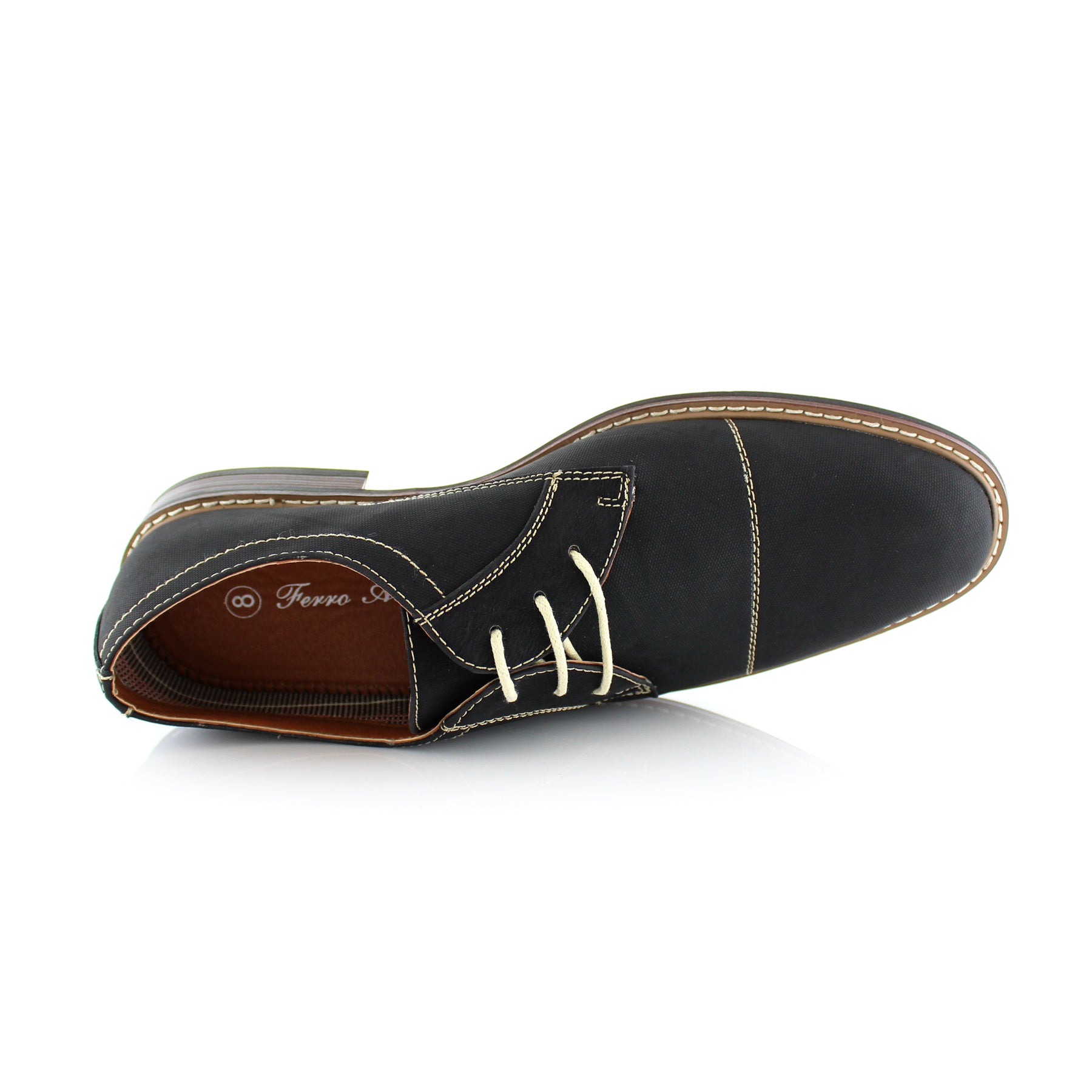 Embossed Derby Shoes | Jason by Ferro Aldo | Conal Footwear | Top-Down Angle View