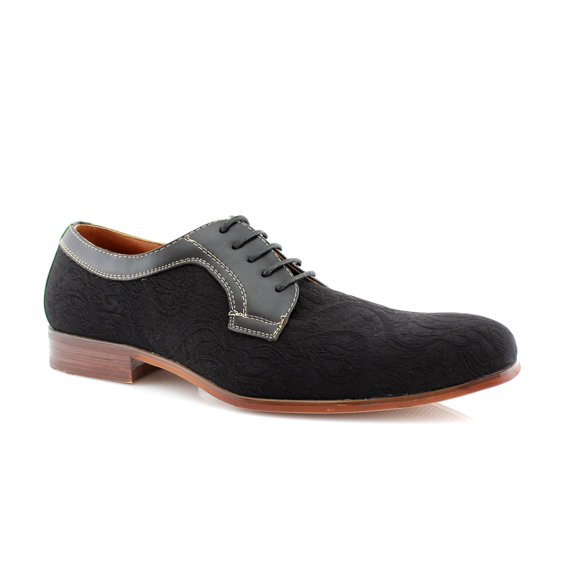 Duo-Textured Embossed Derby Shoes | William by Ferro Aldo | Conal Footwear | Main Angle View