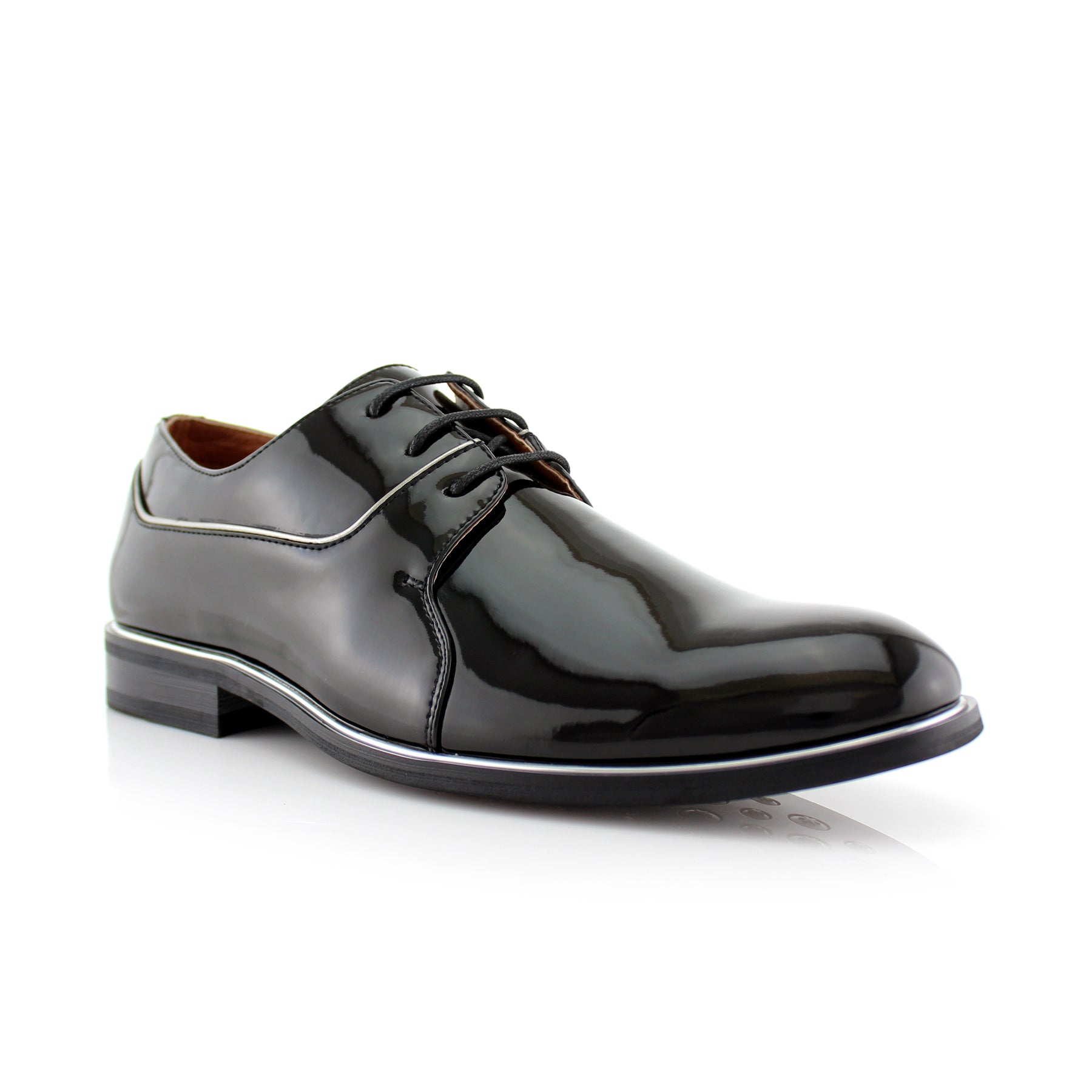 Patent Leather Derby Shoes | Liam by Ferro Aldo | Conal Footwear | Main Angle View