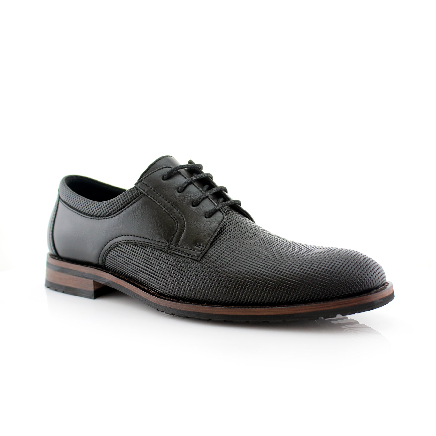 Duo-Textured Embossed Derby Shoes | Martin by Ferro Aldo | Conal Footwear | Main Angle View