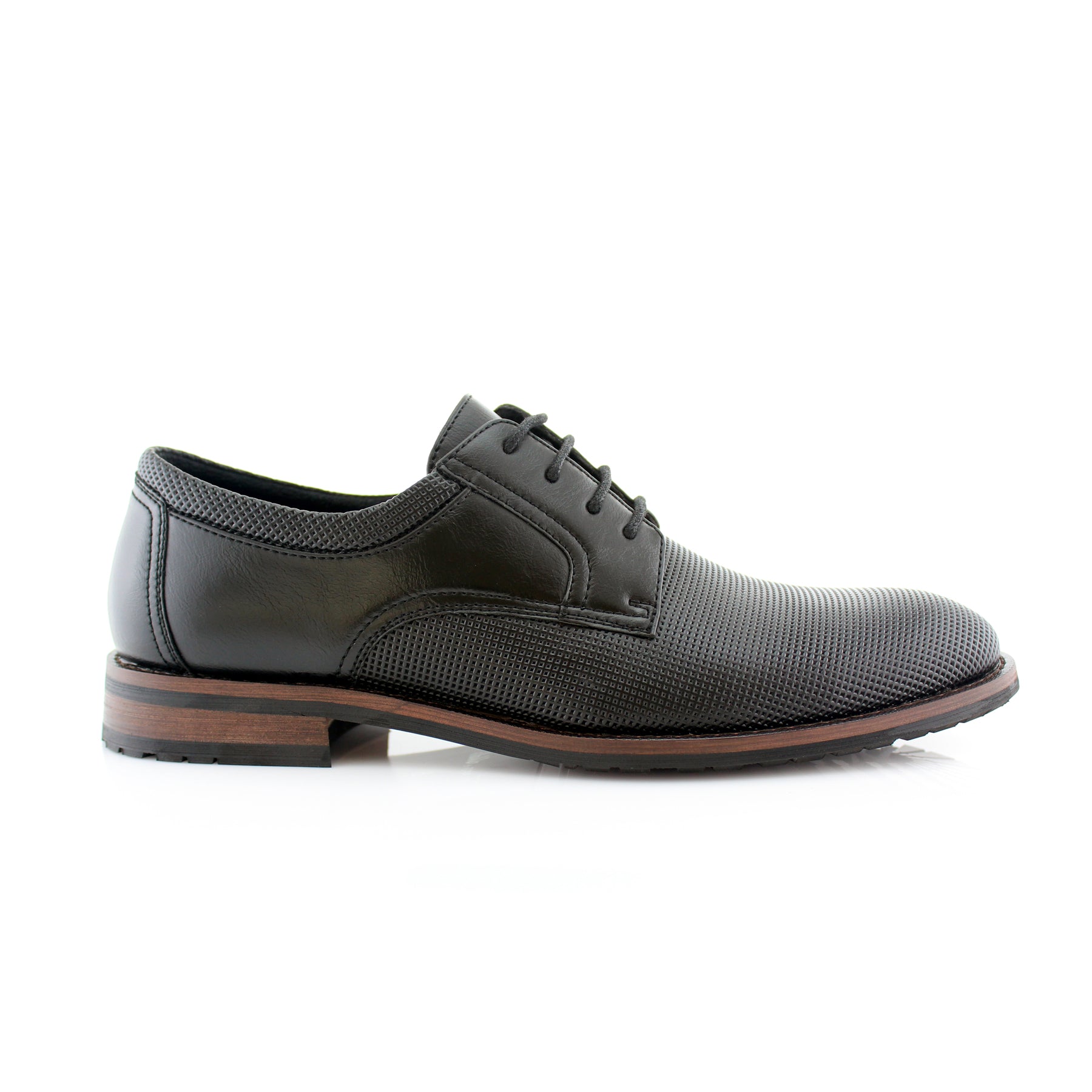 Duo-Textured Embossed Derby Shoes | Martin by Ferro Aldo | Conal Footwear | Outer Side Angle View