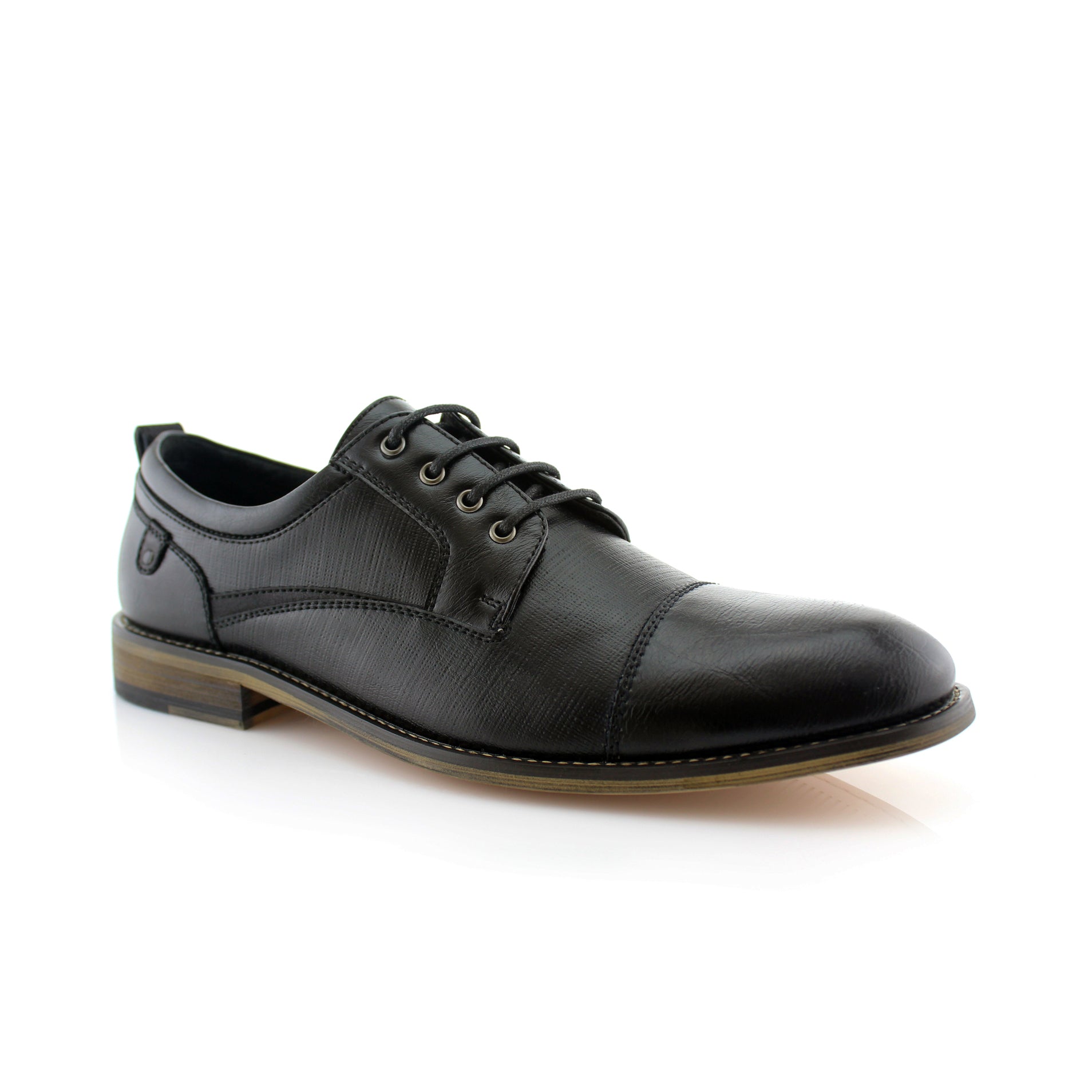 Embossed Cap-Toe Derby Shoes | Damian by Ferro Aldo | Conal Footwear | Main Angle View