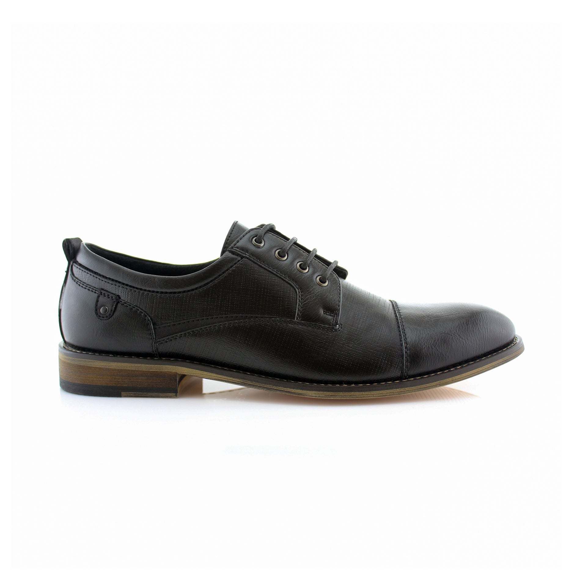 Embossed Cap-Toe Derby Shoes | Damian by Ferro Aldo | Conal Footwear | Outer Side Angle View