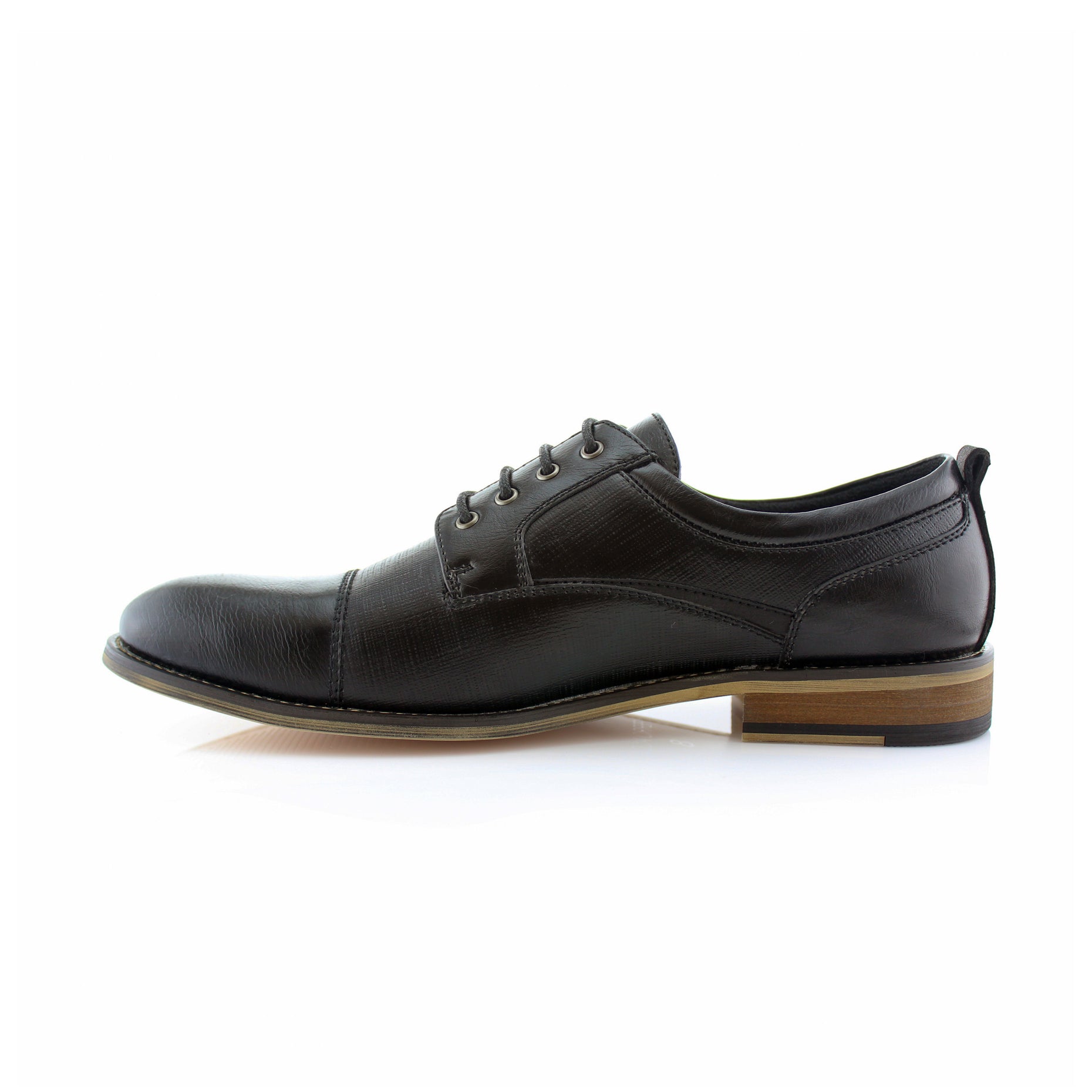 Embossed Cap-Toe Derby Shoes | Damian by Ferro Aldo | Conal Footwear | Inner Side Angle View