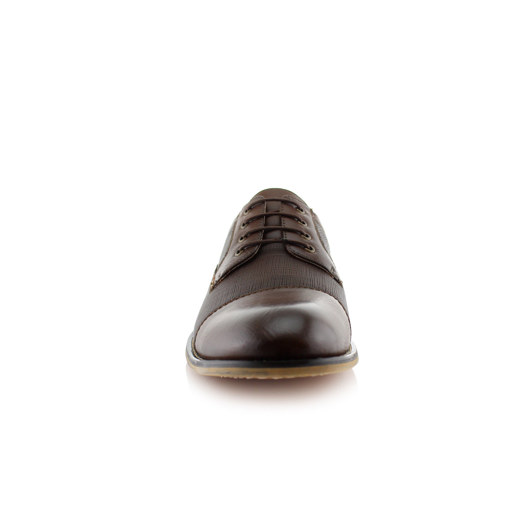 Embossed Cap-Toe Derby Shoes | Damian by Ferro Aldo | Conal Footwear | Front Angle View