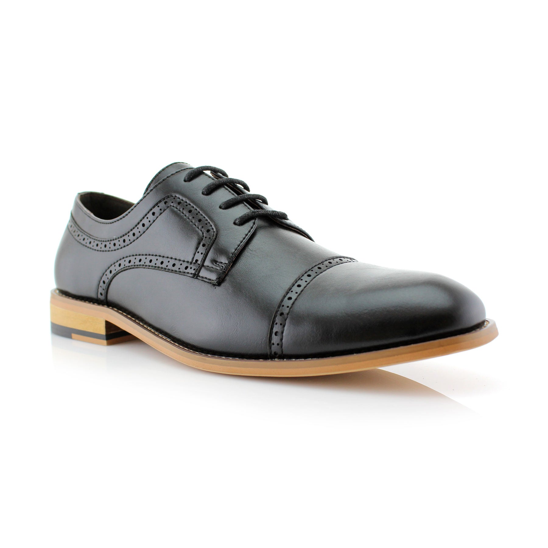Brogue Burnished Derby Shoes | Jared by Ferro Aldo | Conal Footwear | Main Angle View