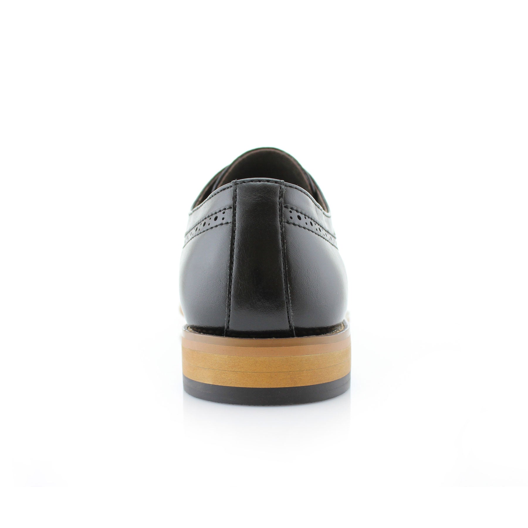 Brogue Burnished Derby Shoes | Jared by Ferro Aldo | Conal Footwear | Back Angle View