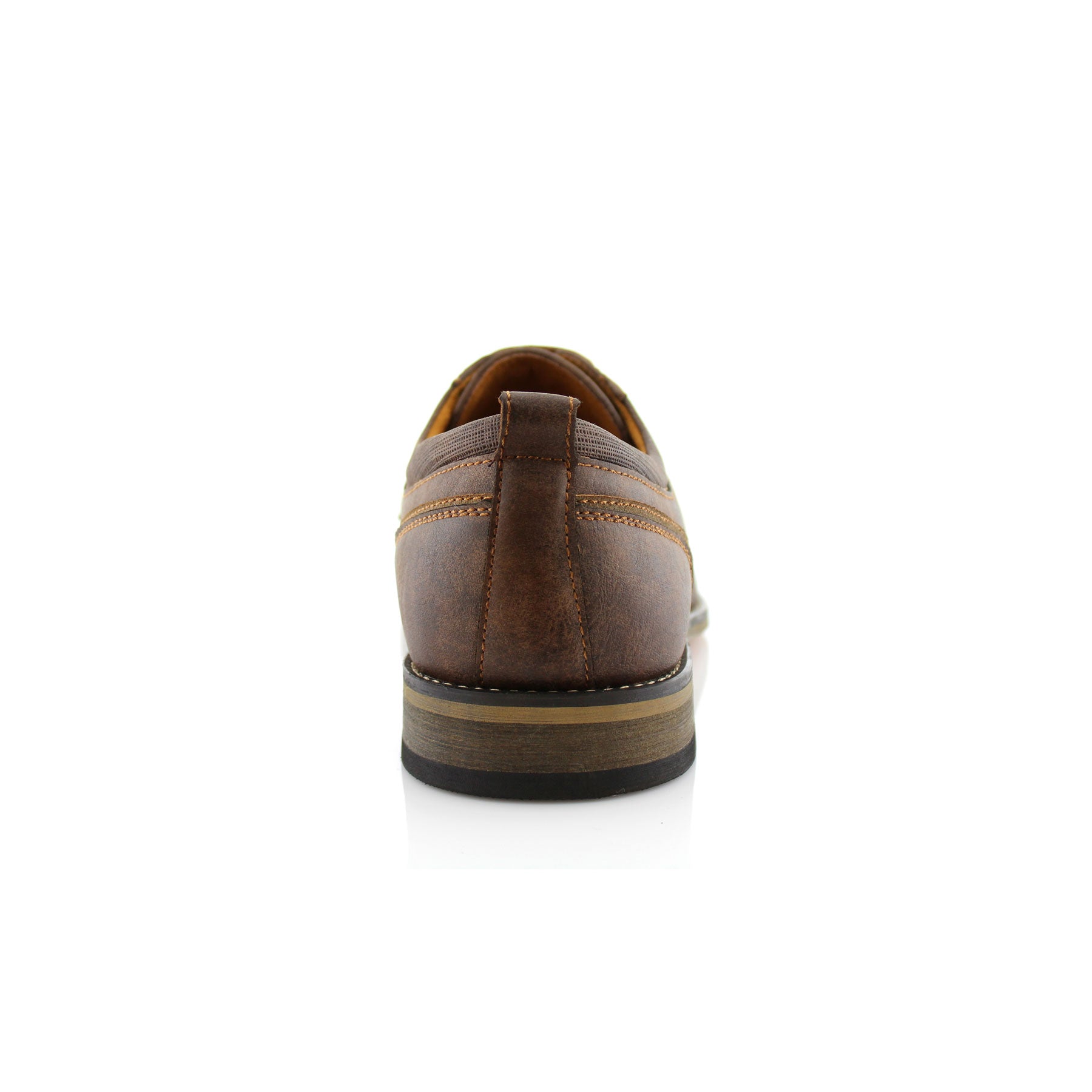 Embossed Burnished Derby Shoes | Trevor by Ferro Aldo | Conal Footwear | Back Angle View