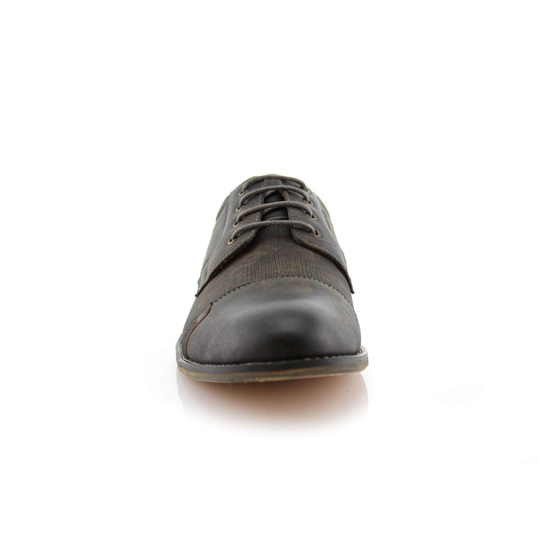 Embossed Burnished Derby Shoes | Trevor by Ferro Aldo | Conal Footwear | Front Angle View