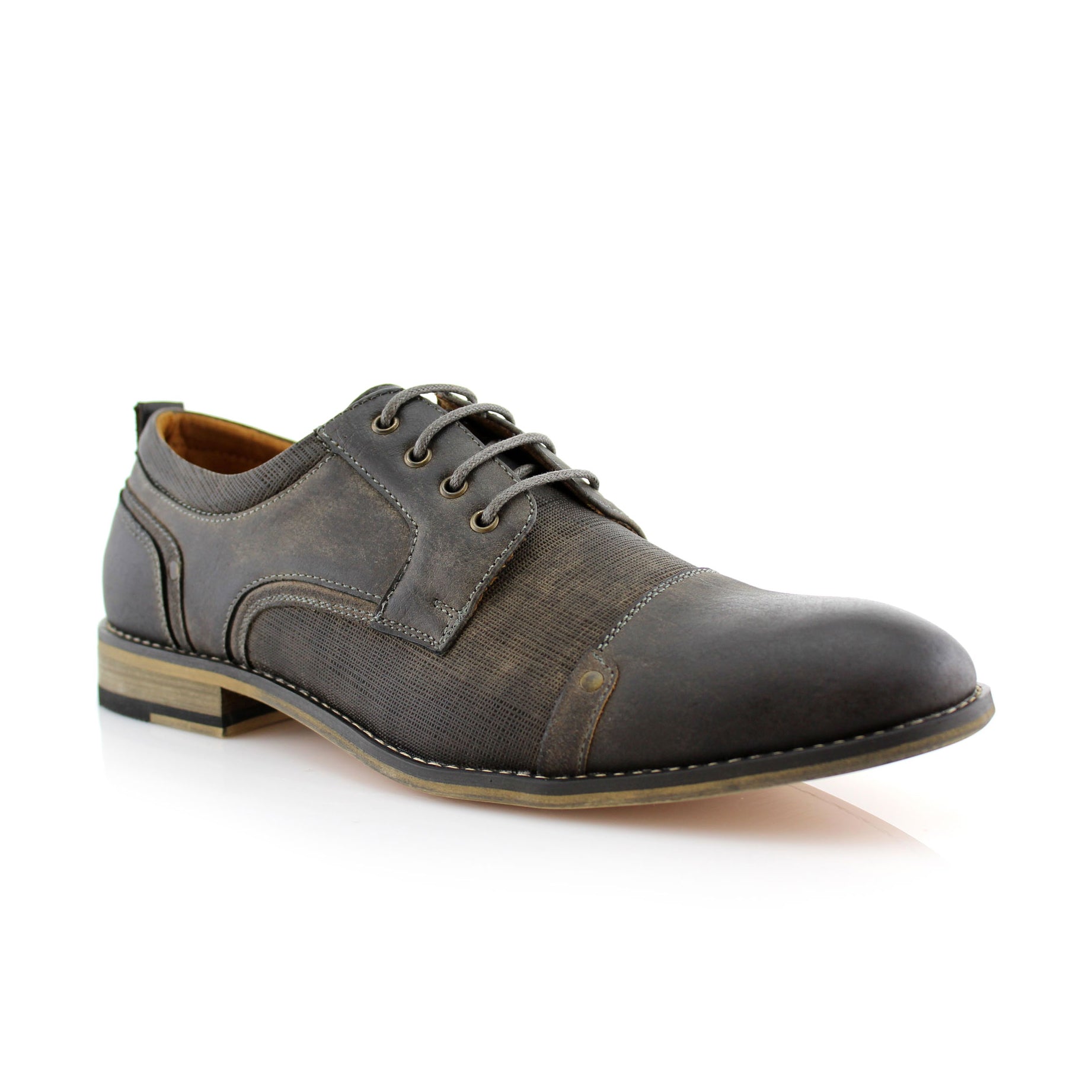 Embossed Burnished Derby Shoes | Trevor by Ferro Aldo | Conal Footwear | Main Angle View