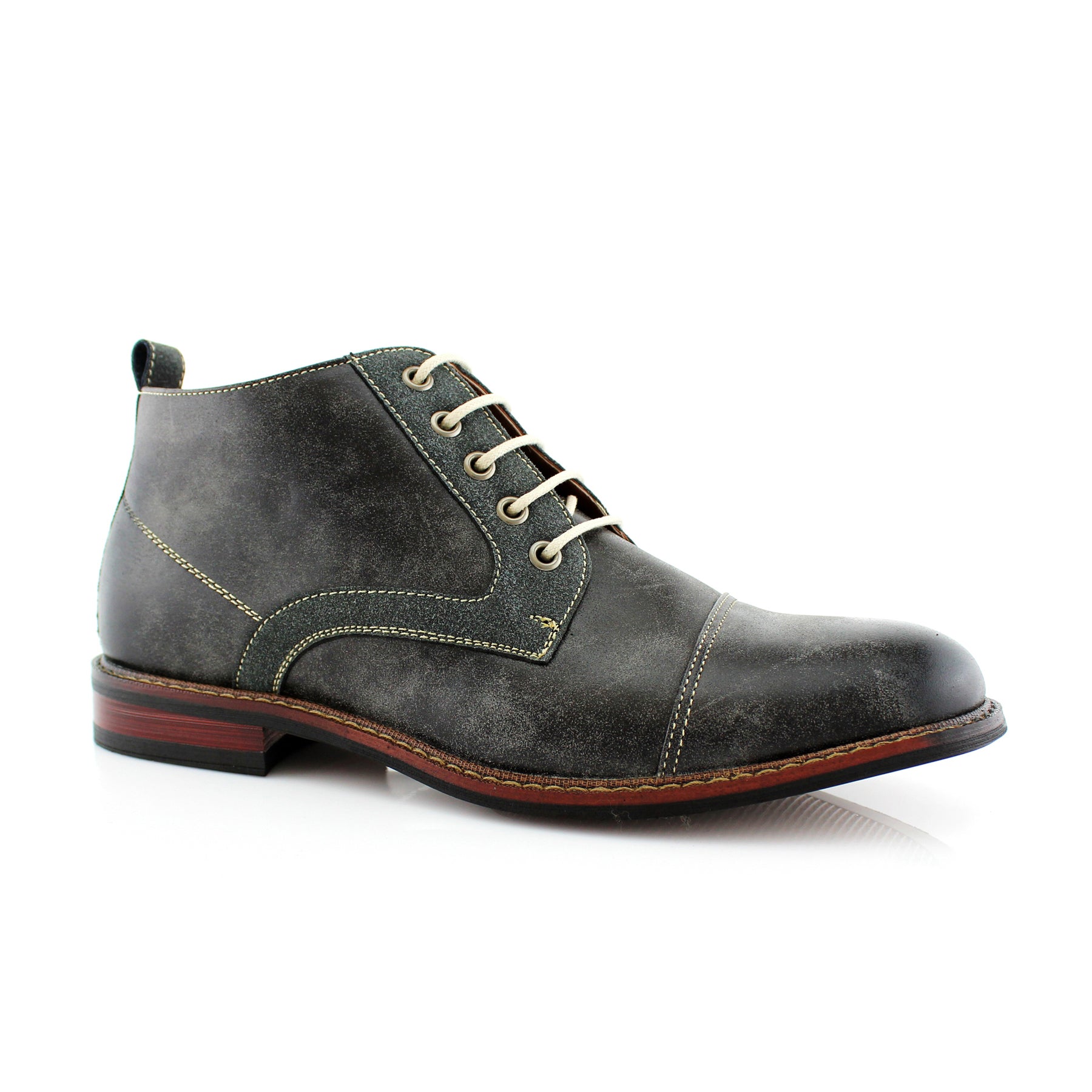 Duo-Textured Ankle Derby Boots | Eli by Ferro Aldo | Conal Footwear | Main Angle View