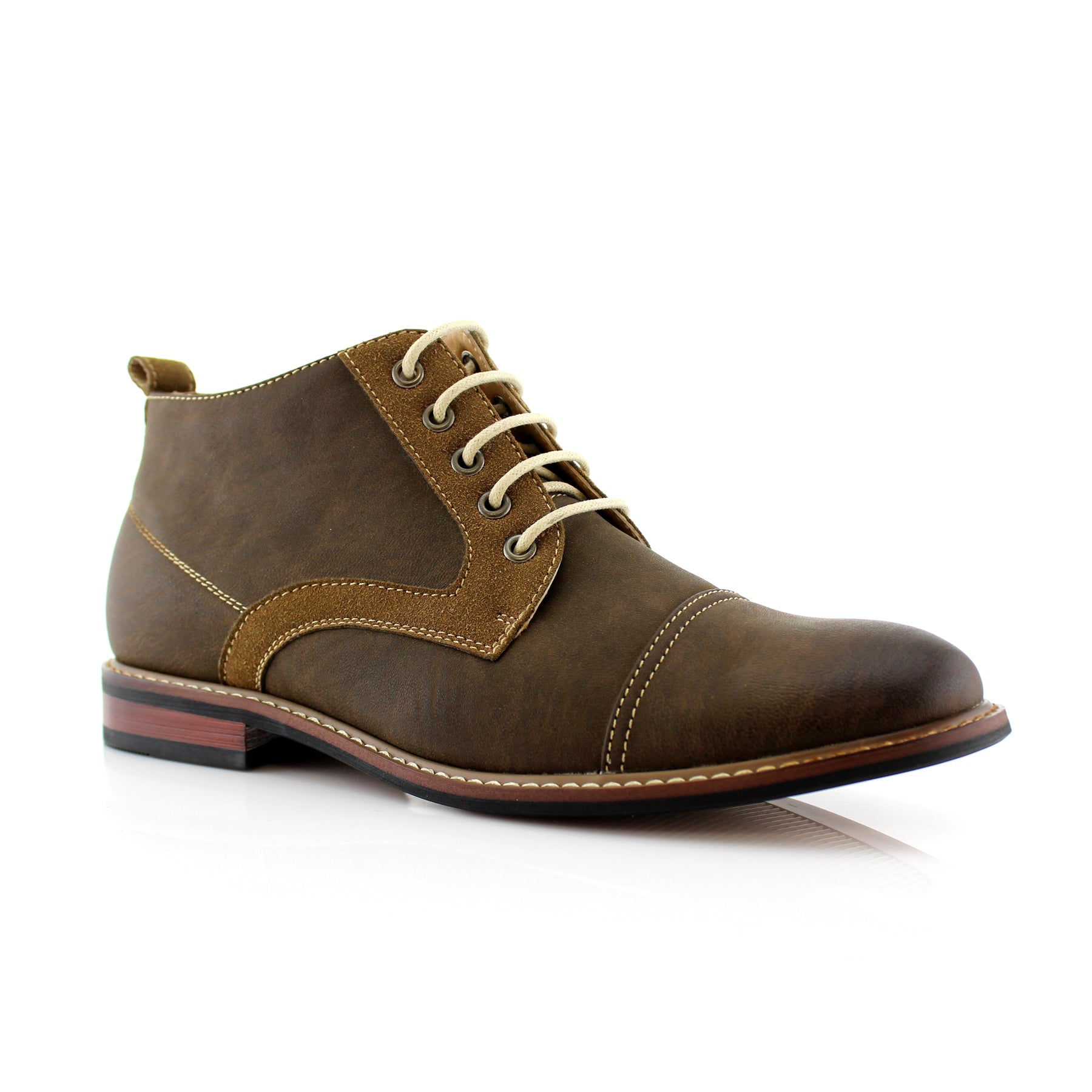 Duo-Textured Ankle Derby Boots | Eli by Ferro Aldo | Conal Footwear | Main Angle View