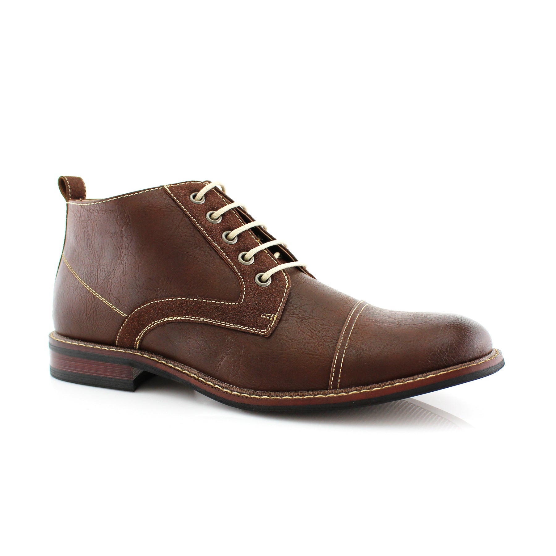 Duo-Textured Ankle Derby Boots | Eli by Ferro Aldo | Conal Footwear | Main Angle View