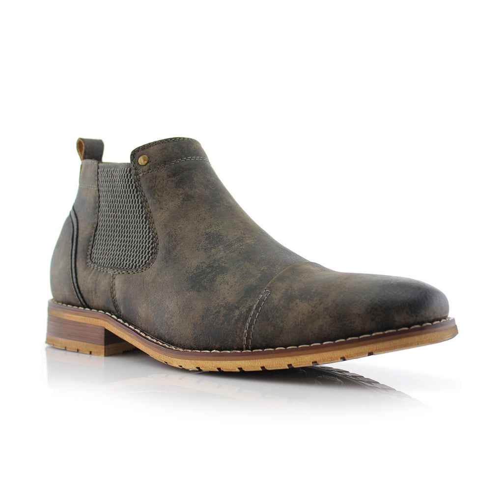 Men\'s Casual Chelsea Ankle Boots Grey Handmade Mens casual Gray Chelsea boots, Men suede leather  main image 3