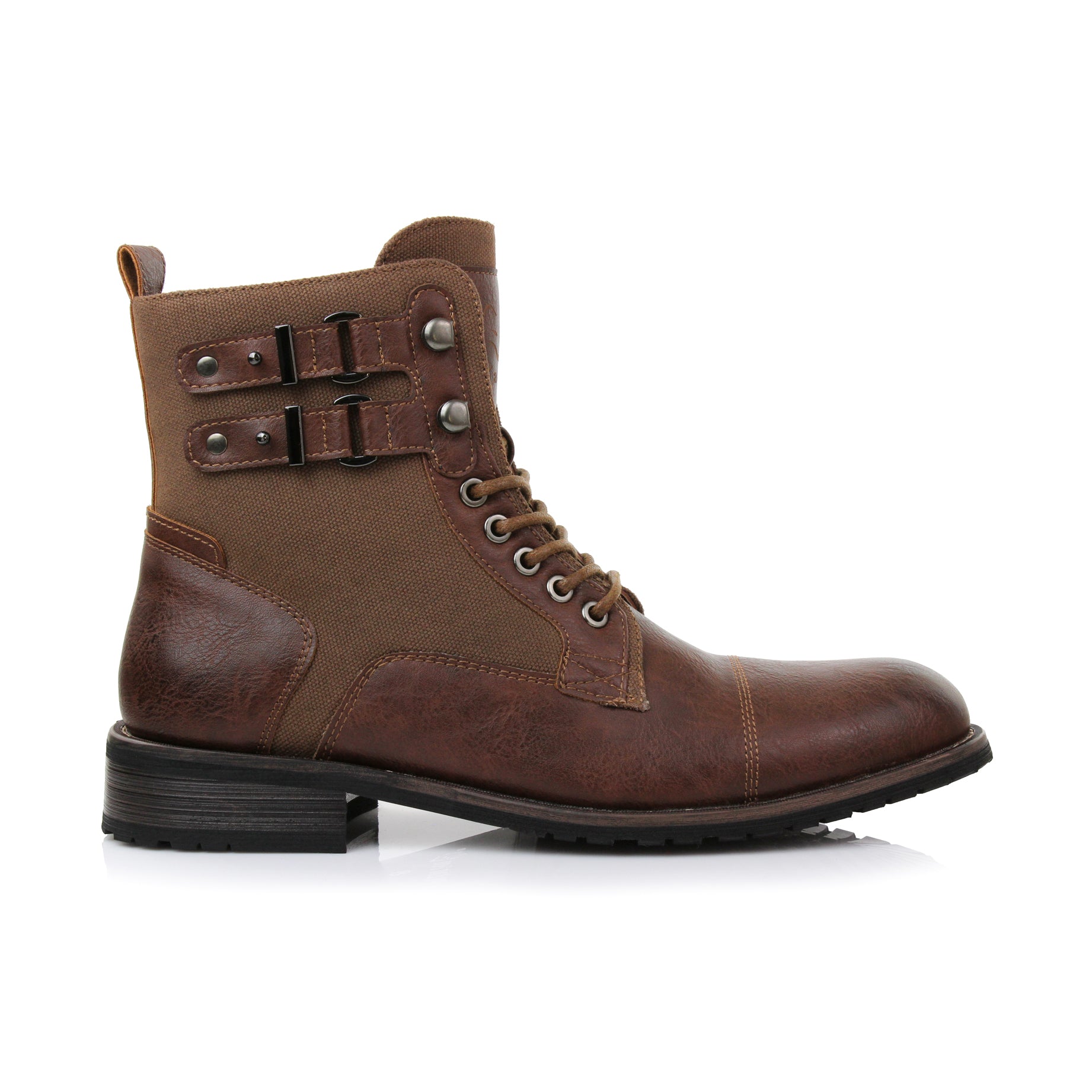 Duo-Textured Combat Boots | Mitch by Polar Fox | Conal Footwear | Outer Side Angle View