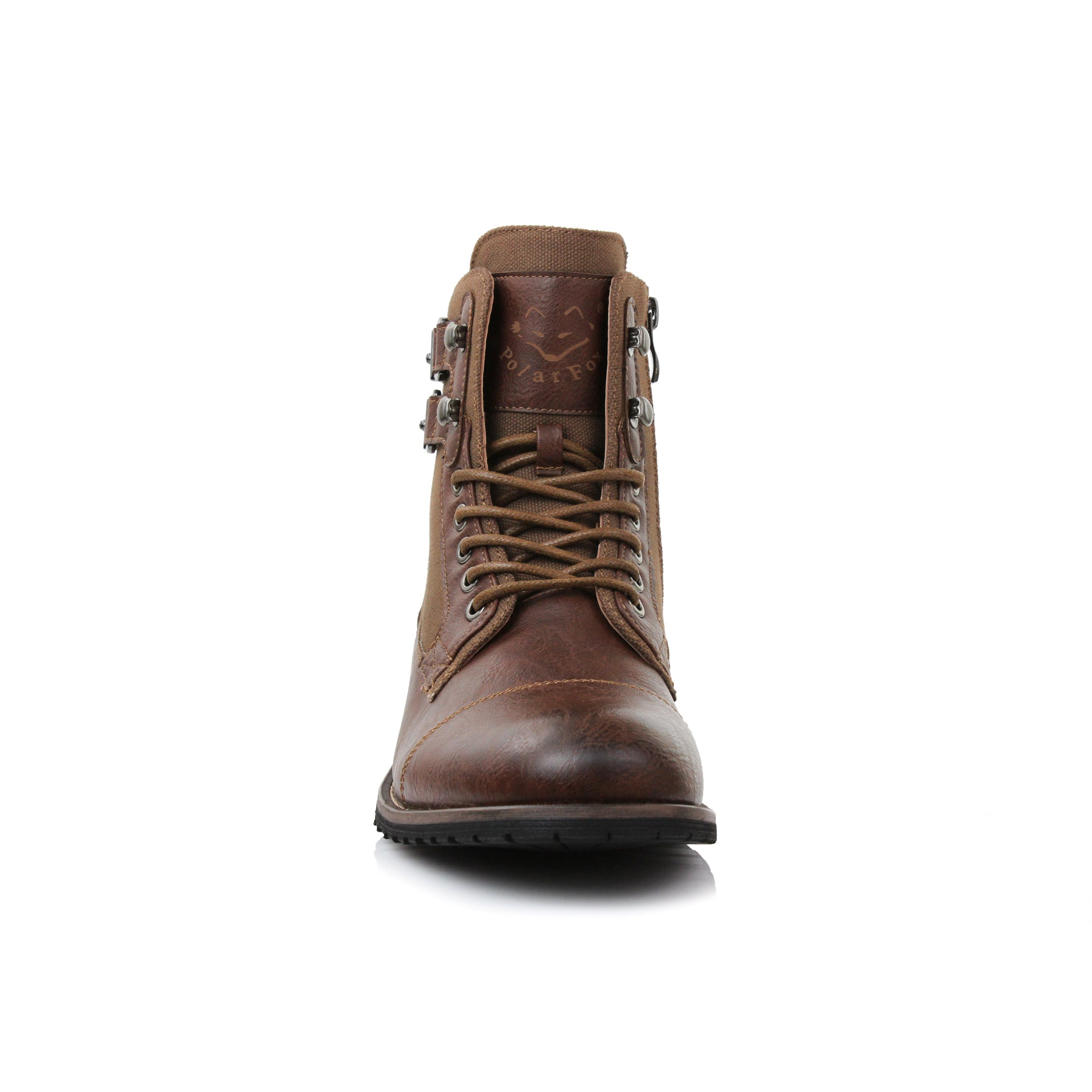 Duo-Textured Combat Boots | Mitch by Polar Fox | Conal Footwear | Front Angle View
