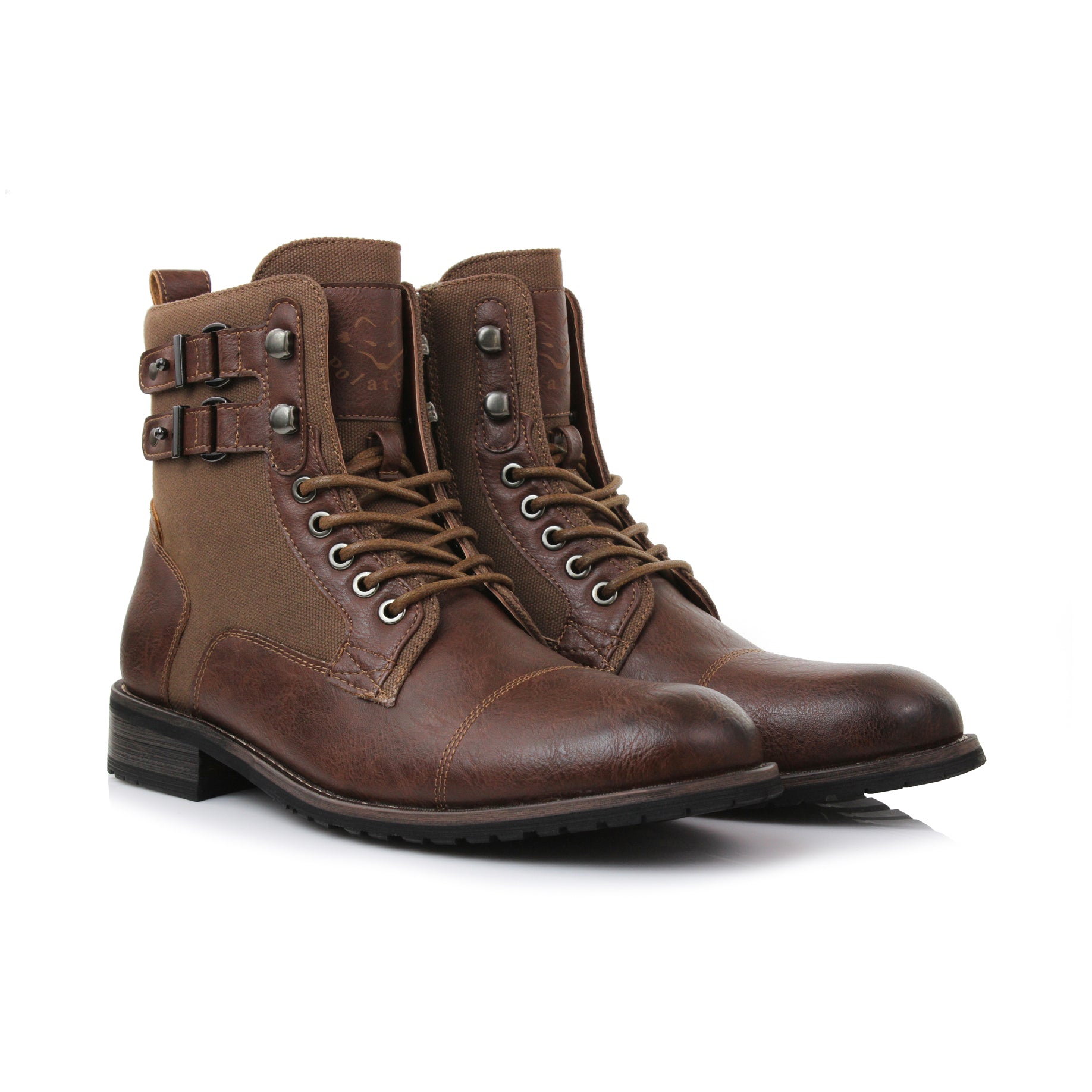 Duo-Textured Combat Boots | Mitch by Polar Fox | Conal Footwear | Paired Angle View